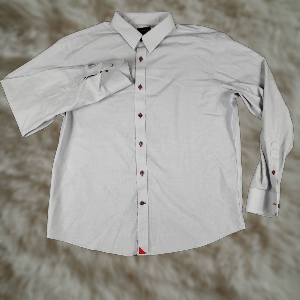 UNTUCKit UNTUCKit Shirt Mens XL Gray Button-Up Long Sleeve Casual Solid Pattern Vehicle: None Size US XL / EU 56 / 4 - 1 Thumbnail