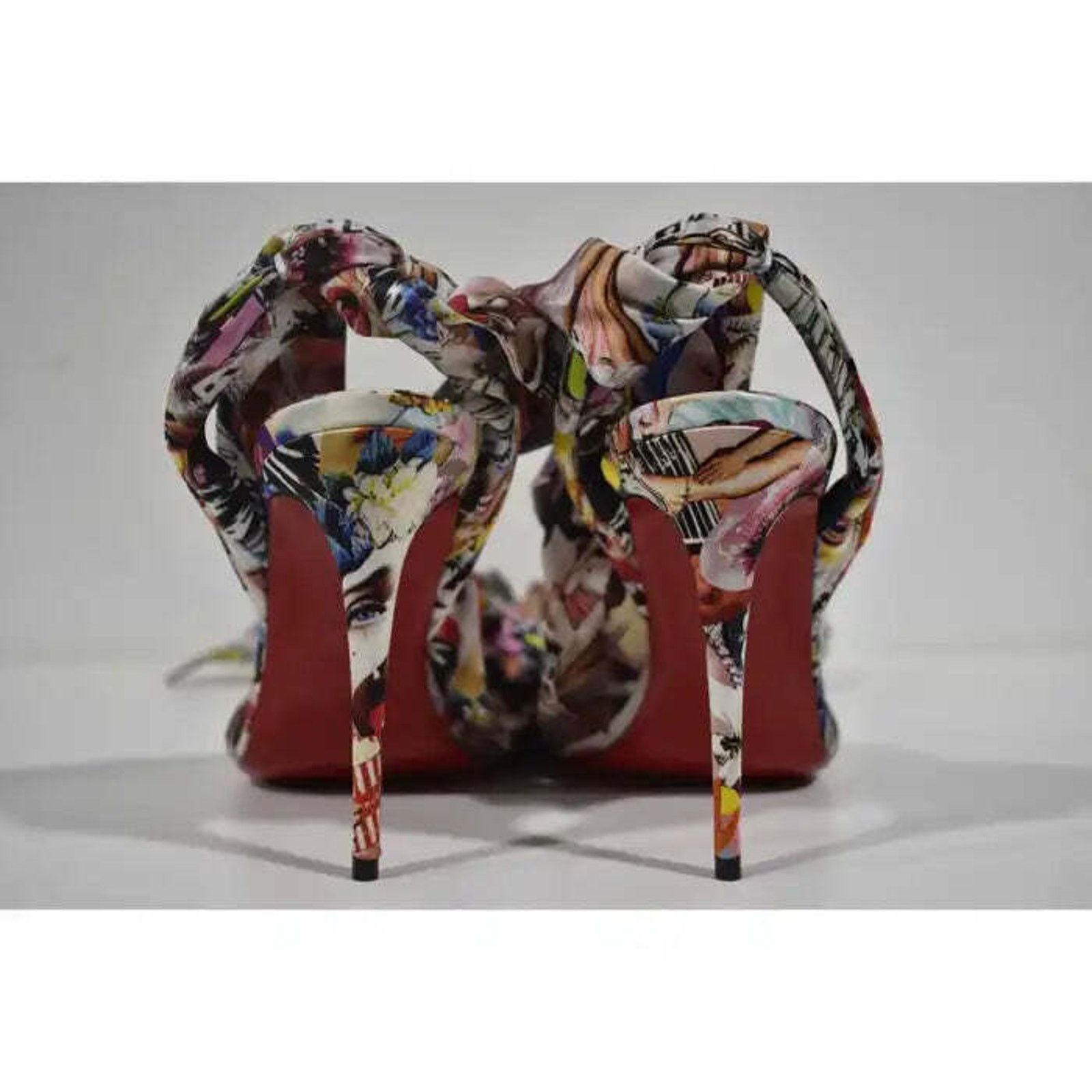 Christian Louboutin Sandale Du Desert 100 OH Xtian Lace Up Sandal Heel Pump 37.5 Size US 7.5 / IT 37.5 - 8 Thumbnail