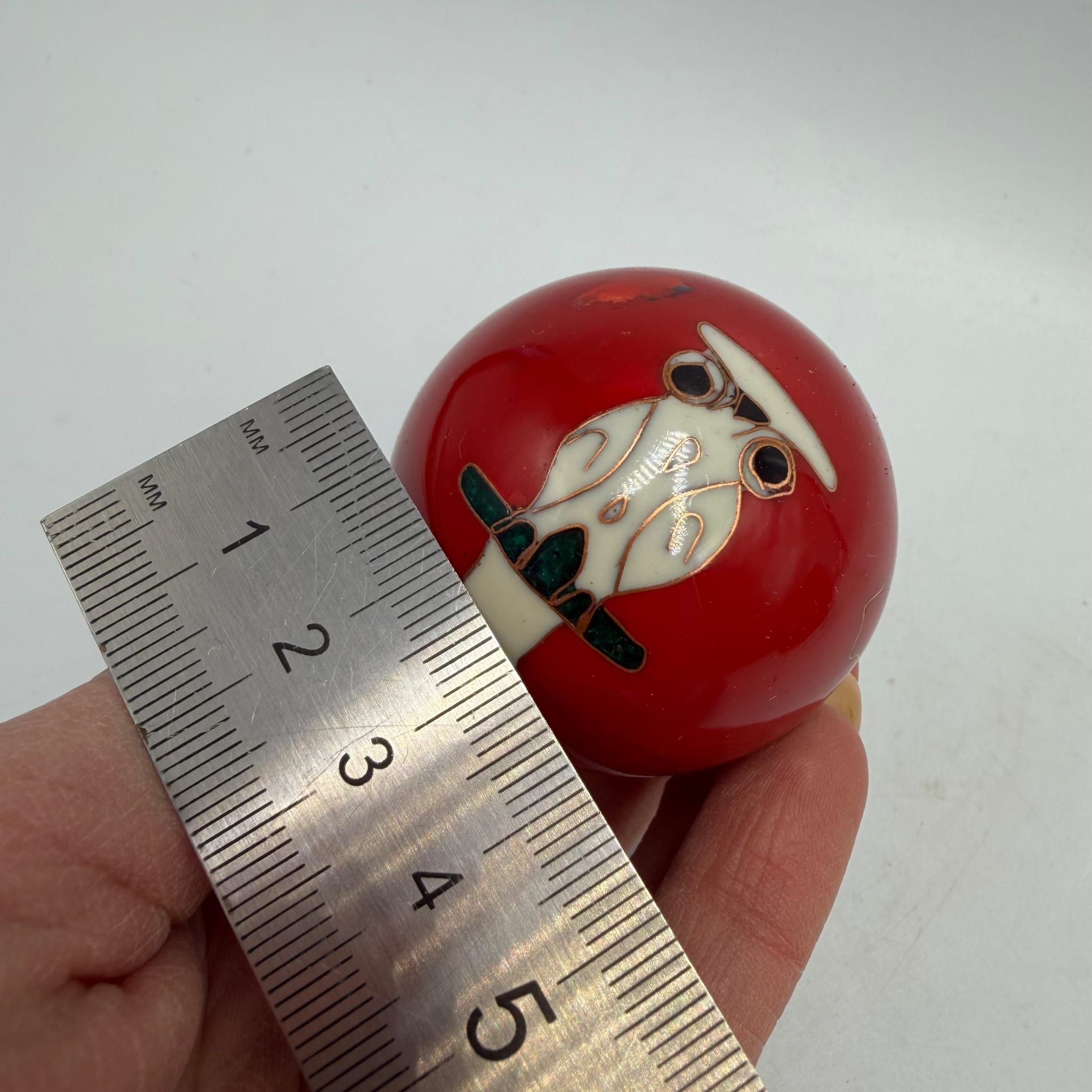 Vintage Vintage Chinese Baoding Balls Owl Red Cloisonne Enamel Size ONE SIZE - 6 Thumbnail
