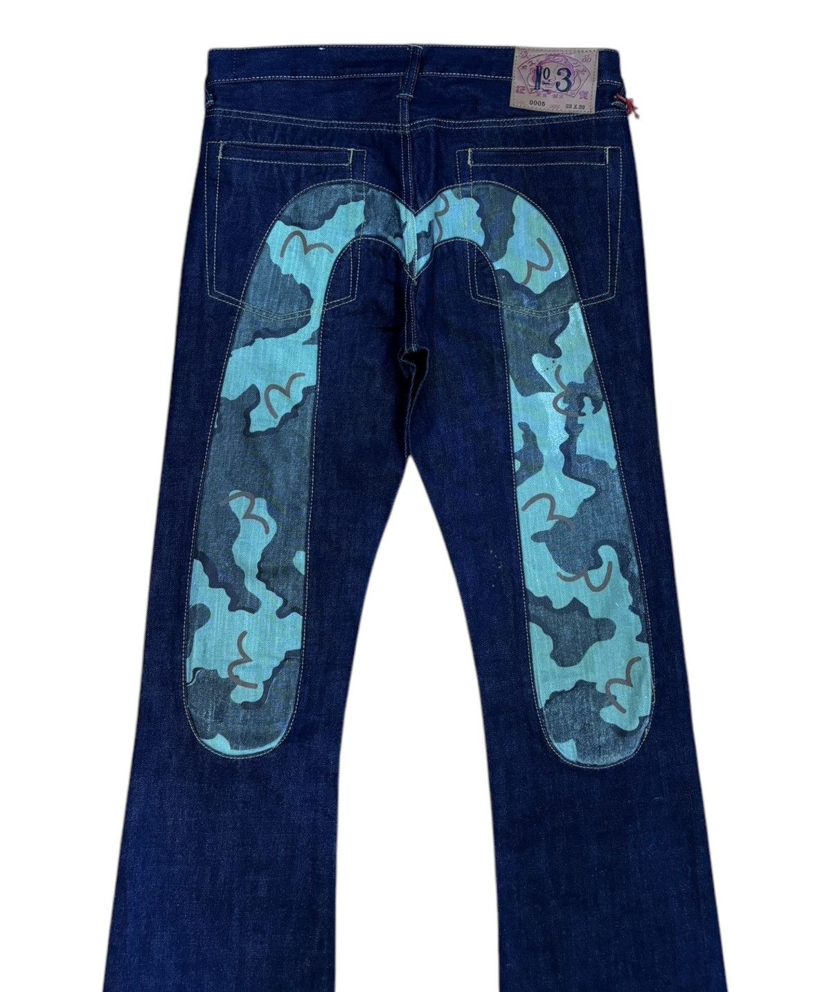 If Six Was Nine Flare Jeans Japanese Brand Evisu Bootcut Camo Denim Jeans Size US 32 / EU 48 - 7 Thumbnail