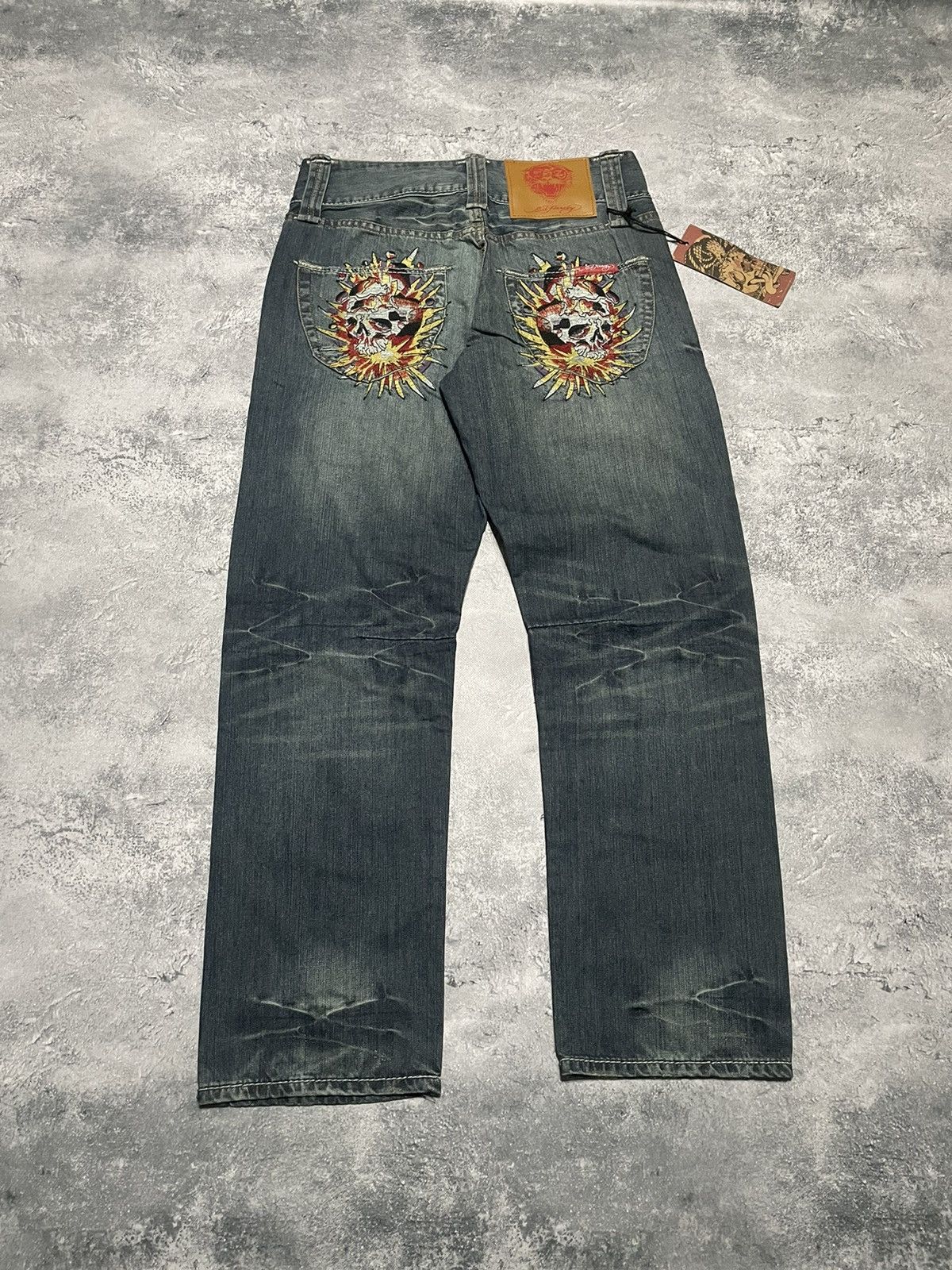 Vtg Ed Hardy shops Denim Jeans 38x33