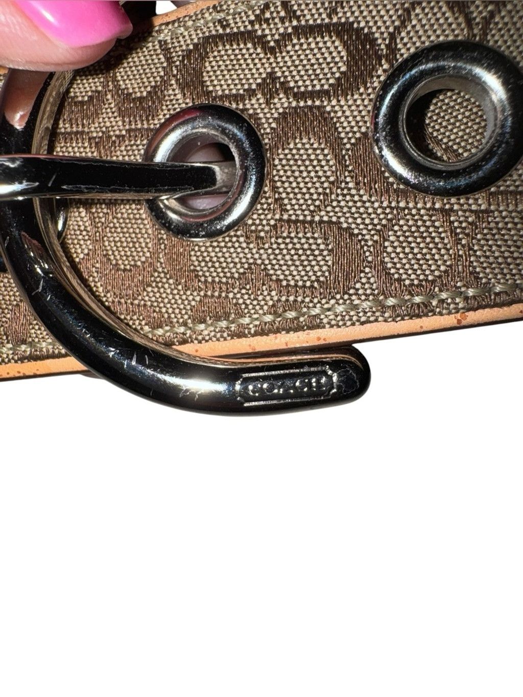Coach Coach Signature Jacquard Canvas Wide Grommets Belt Size ONE SIZE - 11 Thumbnail