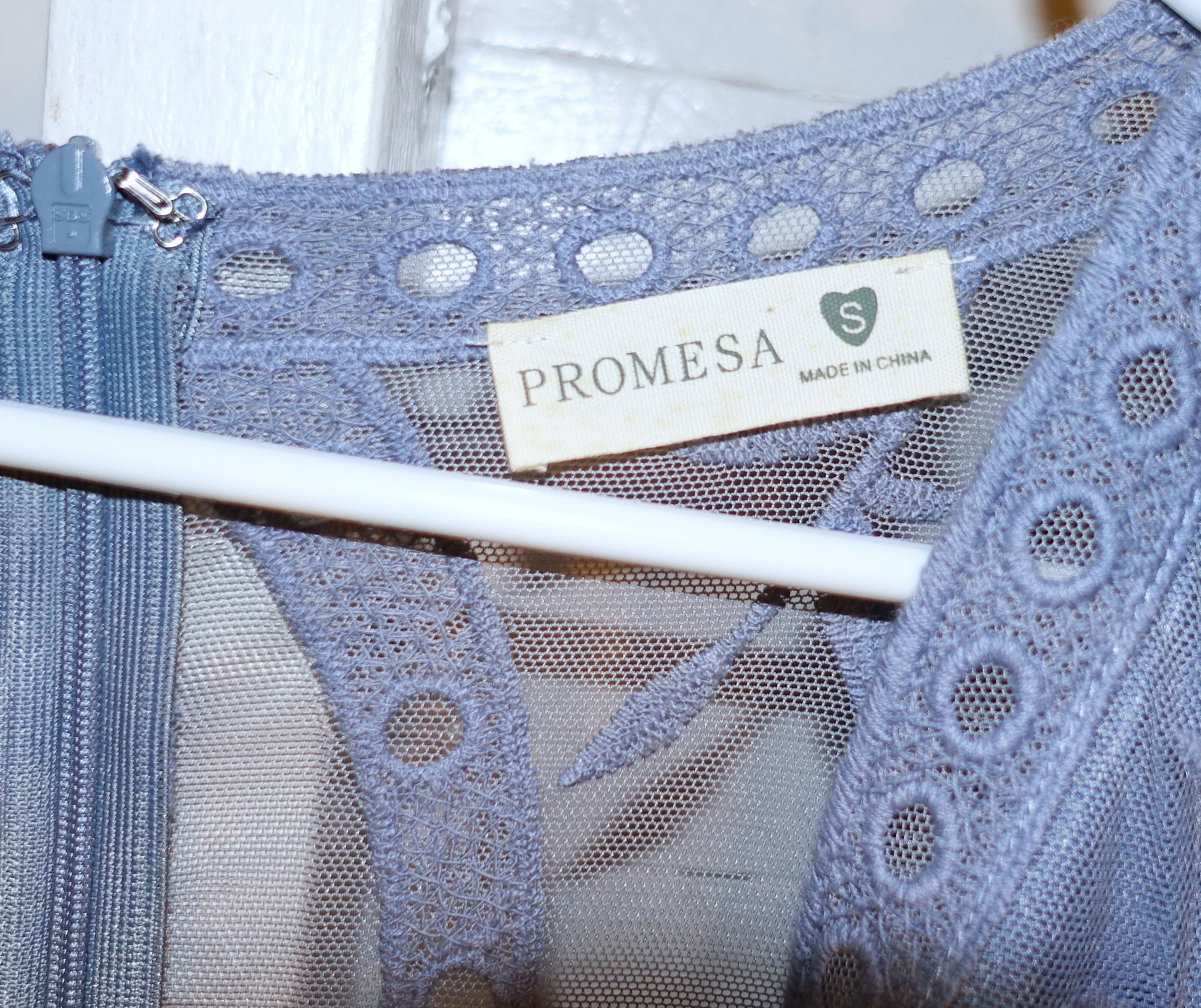 Other Promesa Blue Gray Sheer Embroidered Romper Dress S Size S / US 4 / IT 40 - 7 Thumbnail
