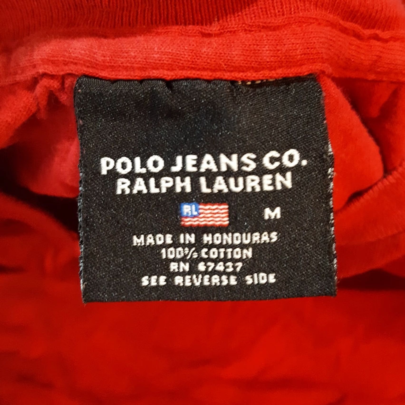 Ralph Lauren VINTAGE Ralph Lauren Polo T-Shirt Men's Medium Red Flag Logo 90s 00s Y2K Retro American Style Size US M / EU 48-50 / 2 - 6 Thumbnail
