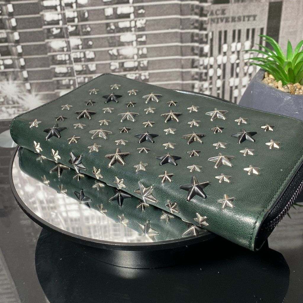 Jimmy Choo Authentic JIMMY CHOO 💚Leather Star Wallet Size ONE SIZE - 14 Thumbnail