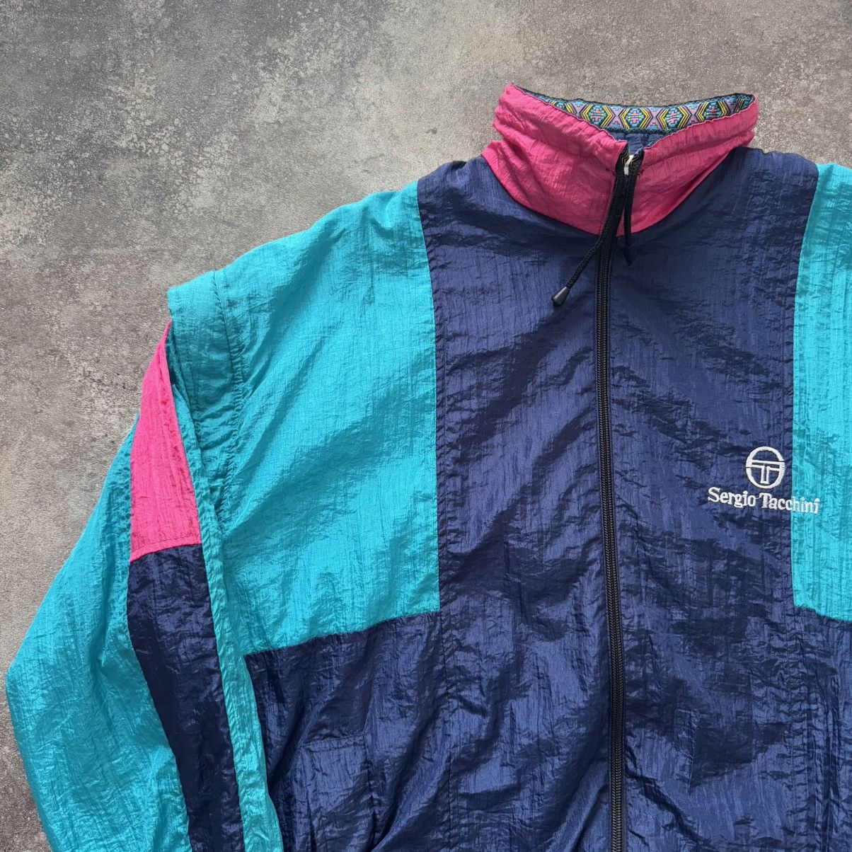 Sergio Tacchini × Vintage 80s Sergio Tacchini Vintage Track Jacket Size US M / EU 48-50 / 2 - 6 Thumbnail