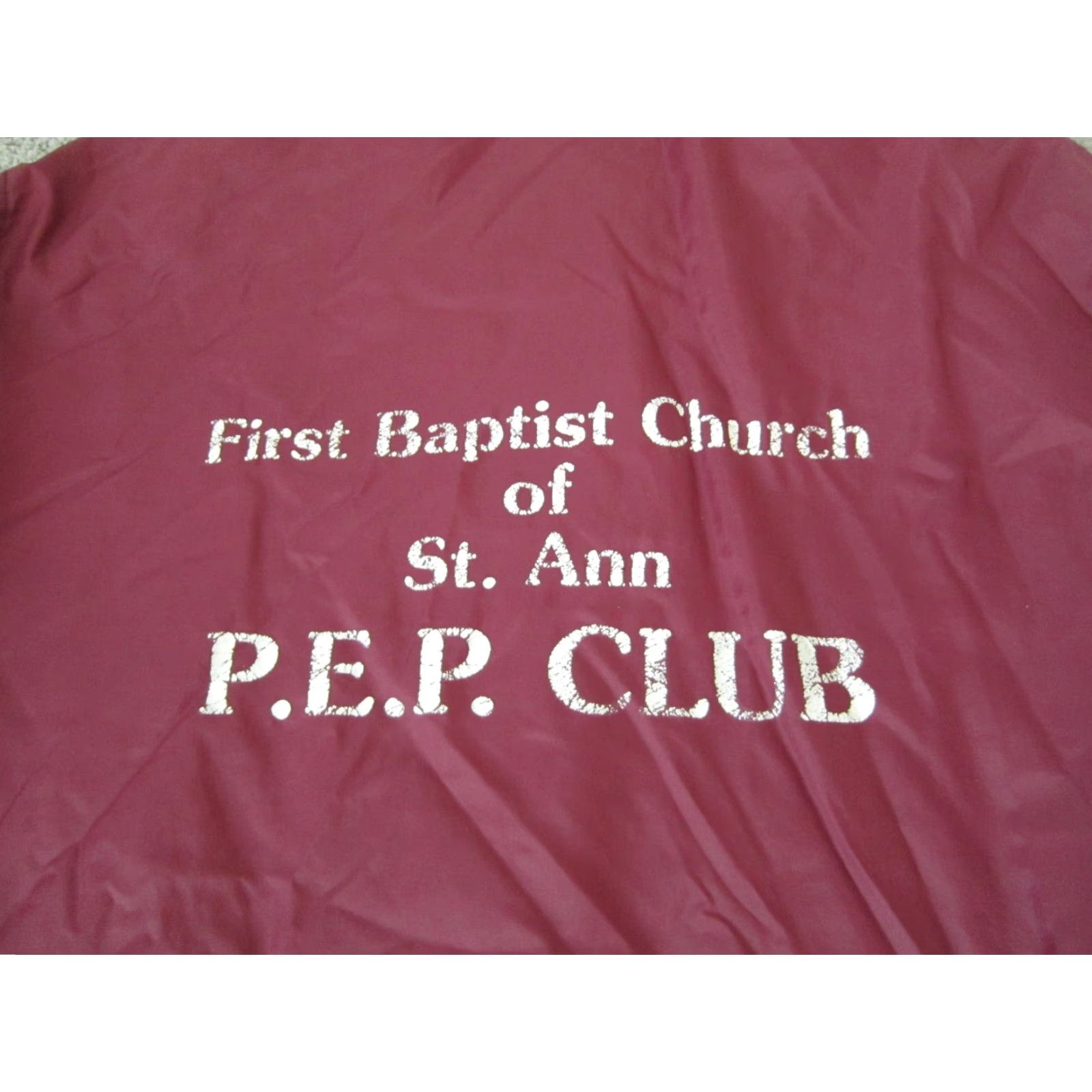 Vintage VINTAGE Baptist Church Jacket Mens Large Red Burgundy 80s Bomber Satin USA Made Size US L / EU 52-54 / 3 - 2 Thumbnail