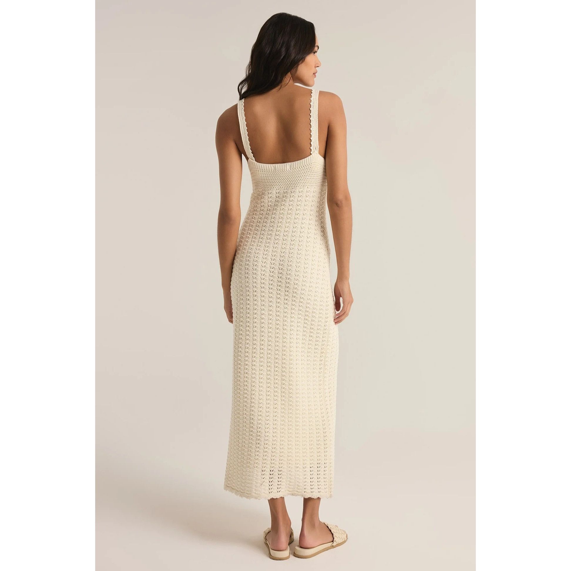 Z Supply Z Supply Elena Crochet Knit Midi Dress In Sandstone Size S / US 4 / IT 40 - 3 Thumbnail