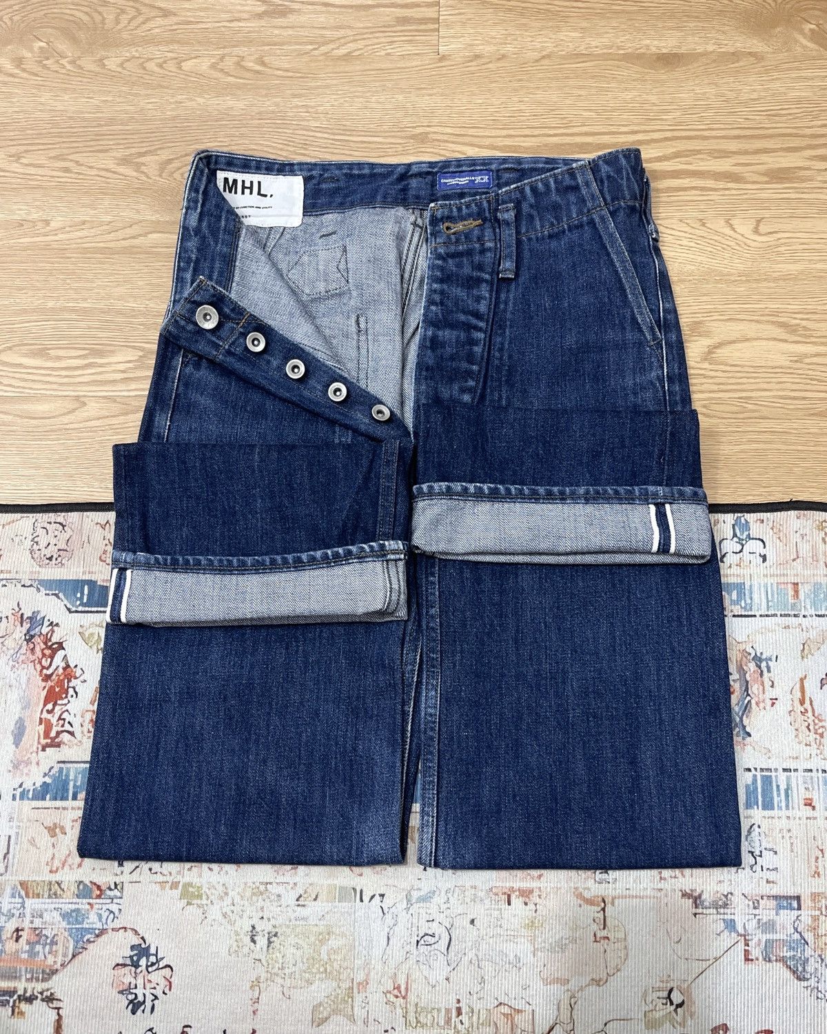 Margaret Howell MHL SELVEDGE PANTS BLUE DENIM Size US 27 - 1 Thumbnail