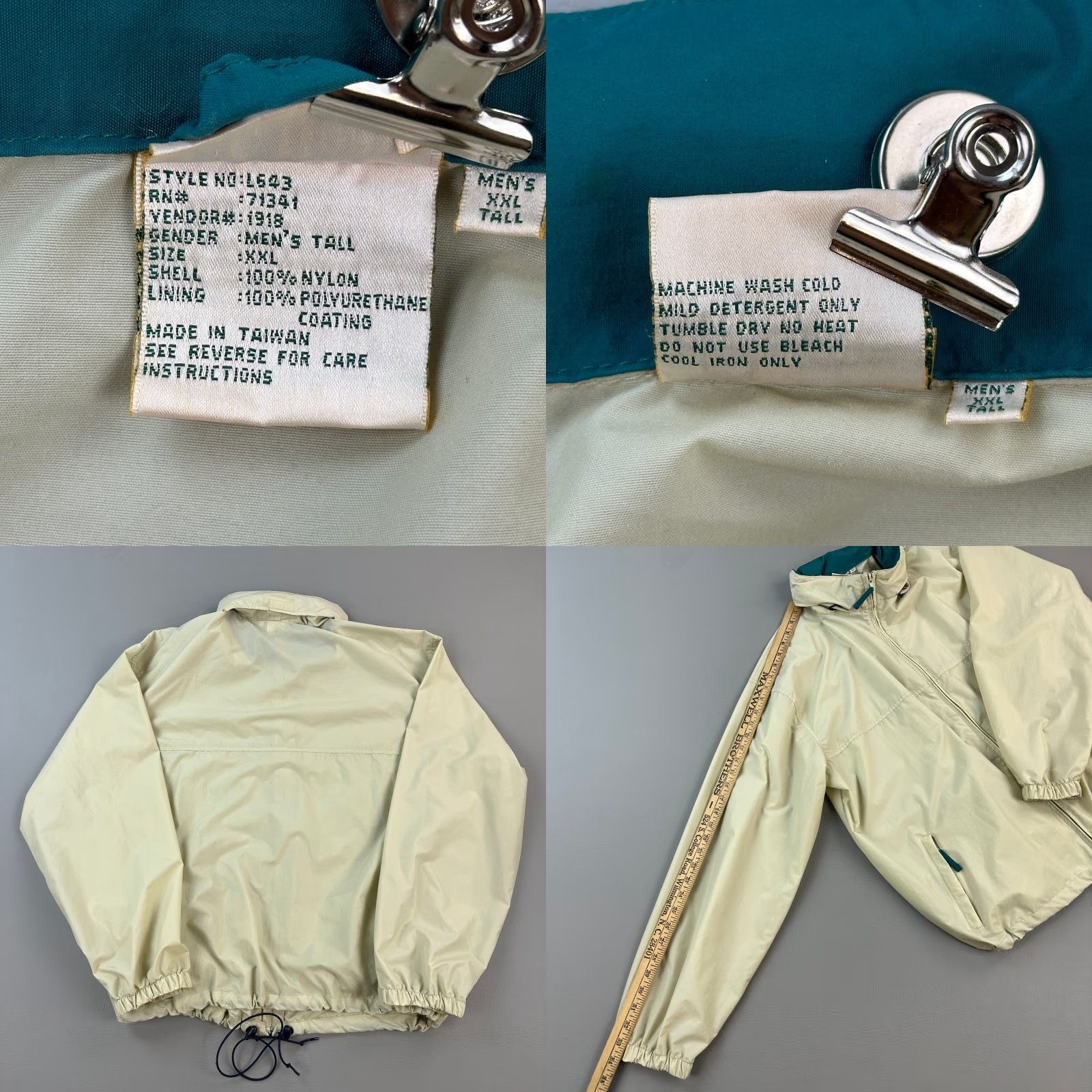 Vintage Vintage L.L. Bean Jacket Mens 2XL Tall Tan Full Zip Hooded Windbreaker Hiking 90s Streetwear Style Windbreaker Mens (Beige) Size US XXL / EU 58 / 5 - 8 Thumbnail