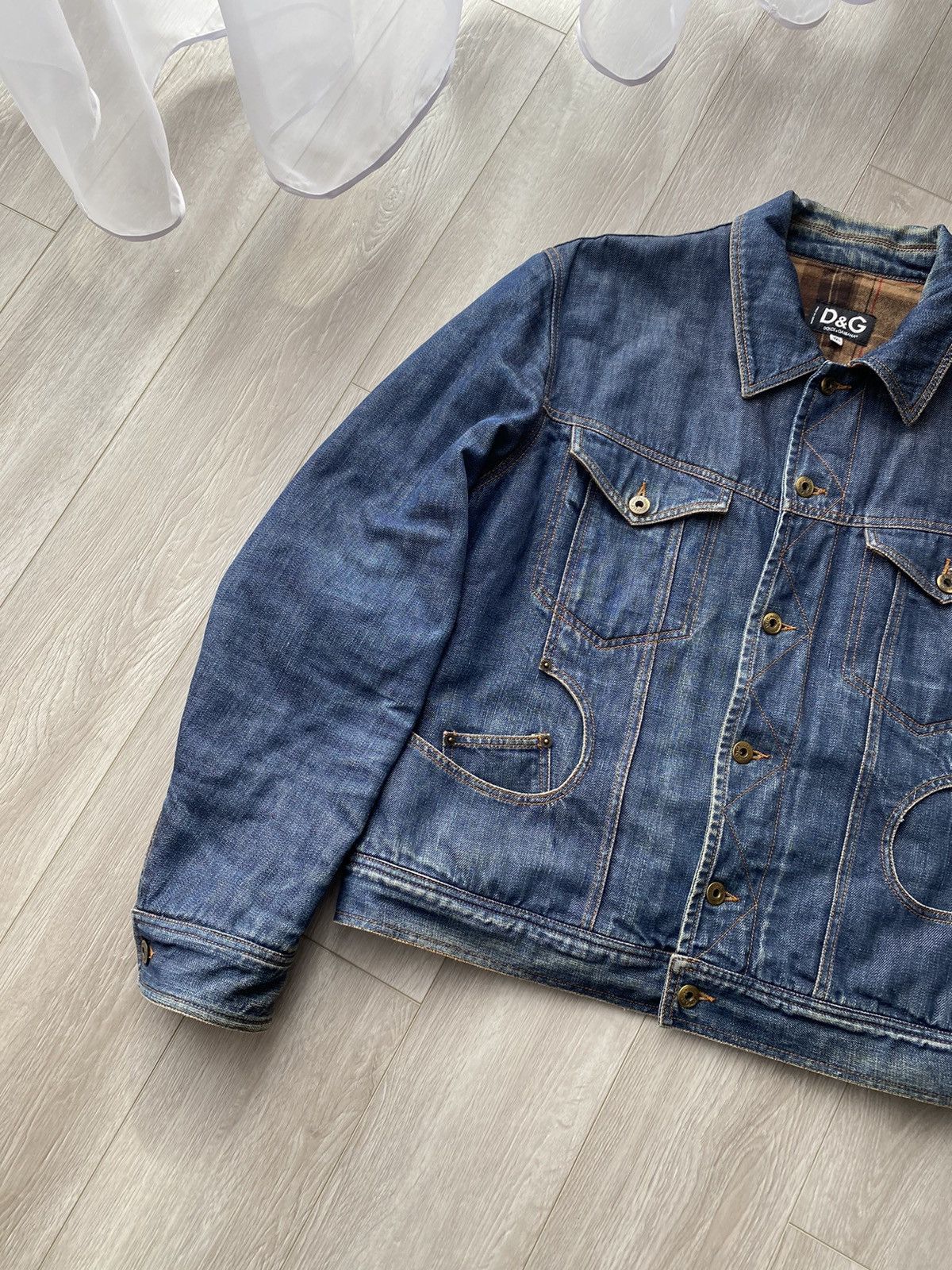 Dolce & Gabbana AW2003 Dolce & Gabbana Logo Denim Jacket Size US XXL / EU 58 / 5 - 3 Thumbnail