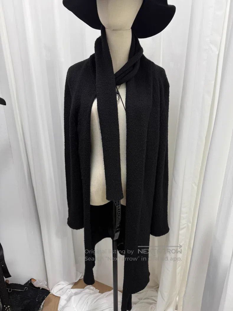 Yohji Yamamoto Yohji Yamamoto Wool blend scarf collar cut-out cardigan Size S / US 4 / IT 40 - 2 Thumbnail