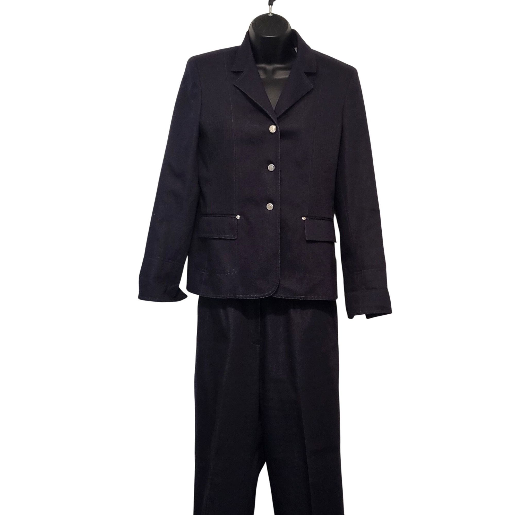 Kasper Vintage Kasper Pant Suit Women Sz 6 Black 3 Button Designer Size 28" / US 6 / IT 42 - 1 Thumbnail