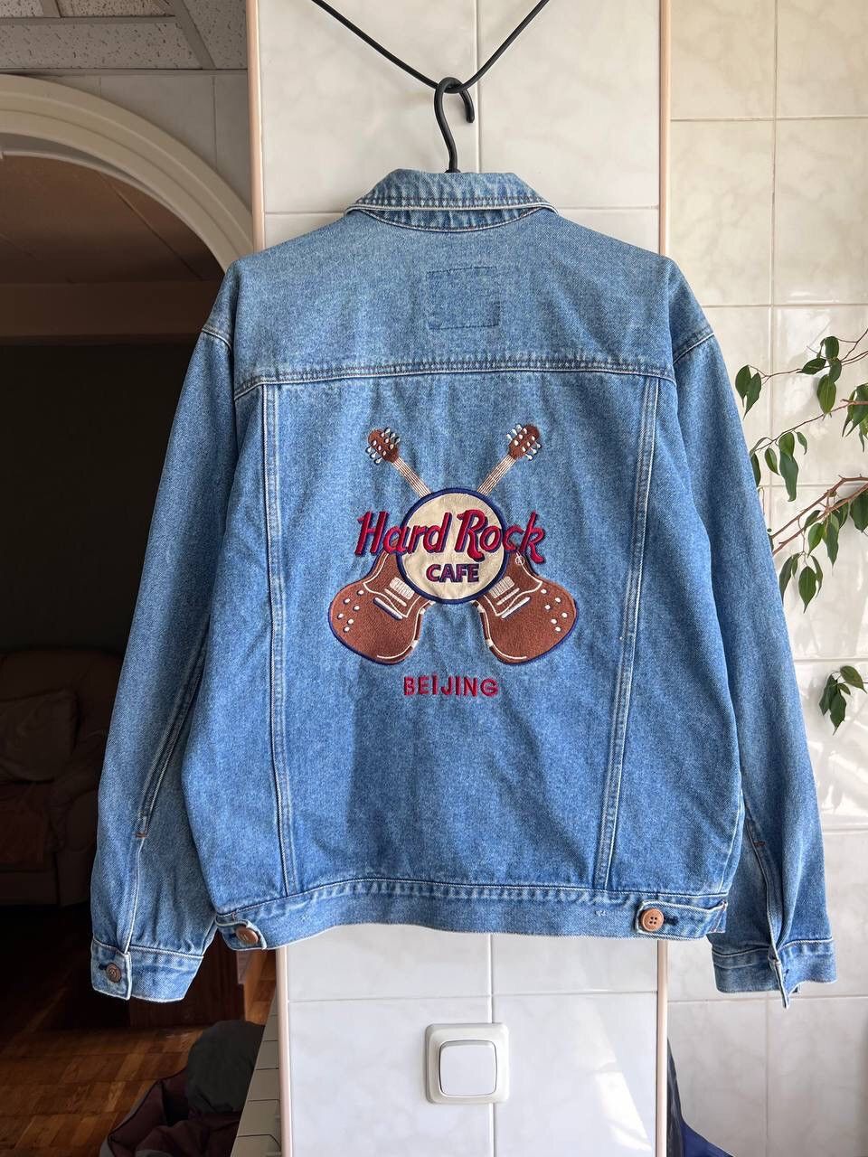 Vintage 1990s Hard Rock Cafe Beijing China Denim Jacket S