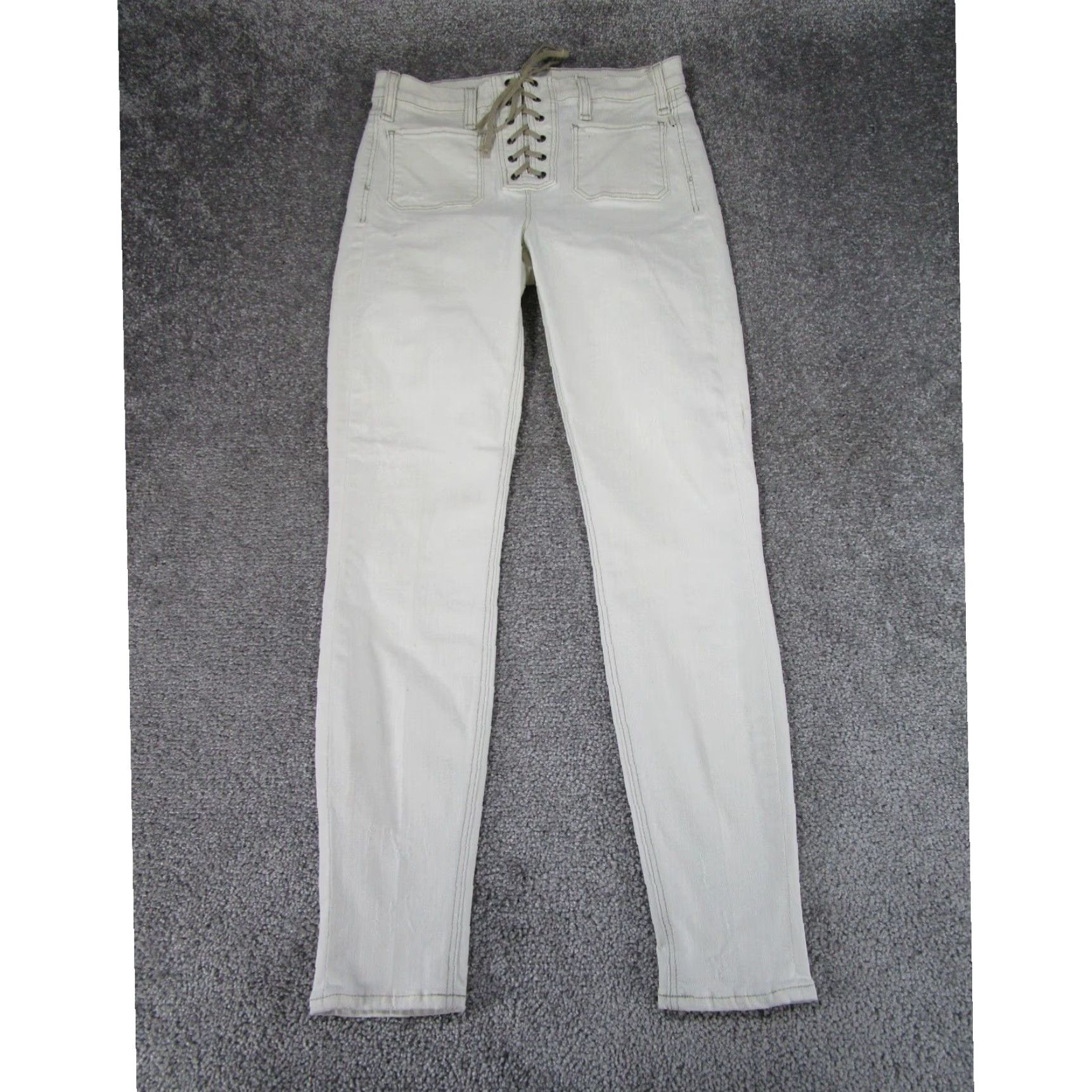 Denime Womens Mcguire Jeans Skinny White Stretch Denim 28 Extra Large XL Size 28" / US 6 / IT 42 - 1 Thumbnail