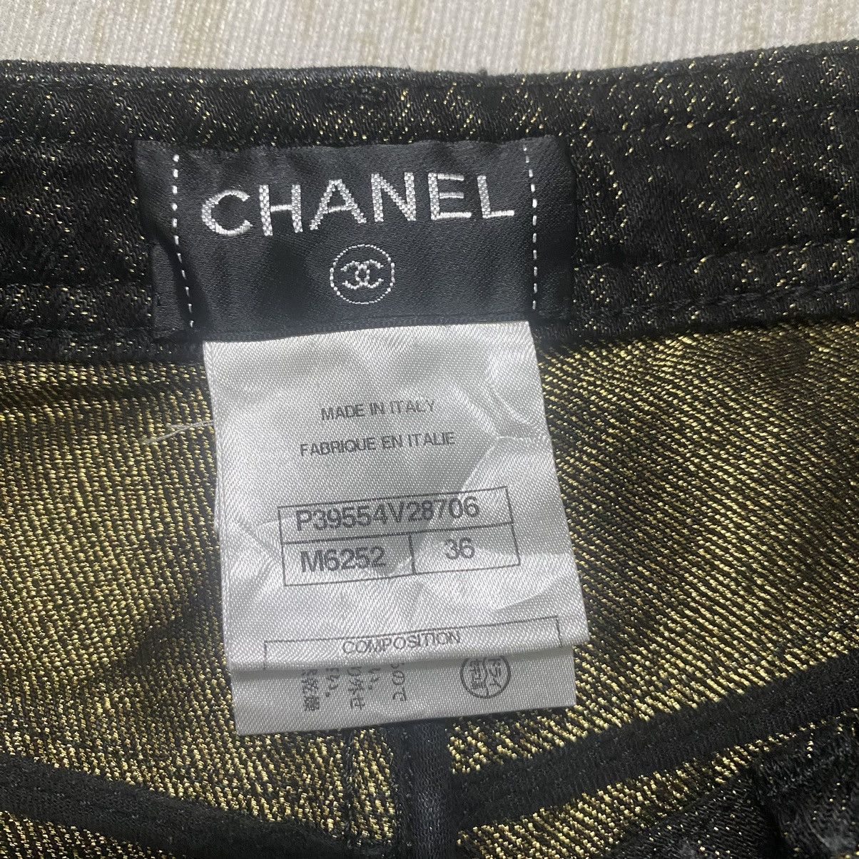 Chanel Chanel Noir Black&Gold Logo Pocket Denim Jeans Size 28" / US 6 / IT 42 - 19 Thumbnail