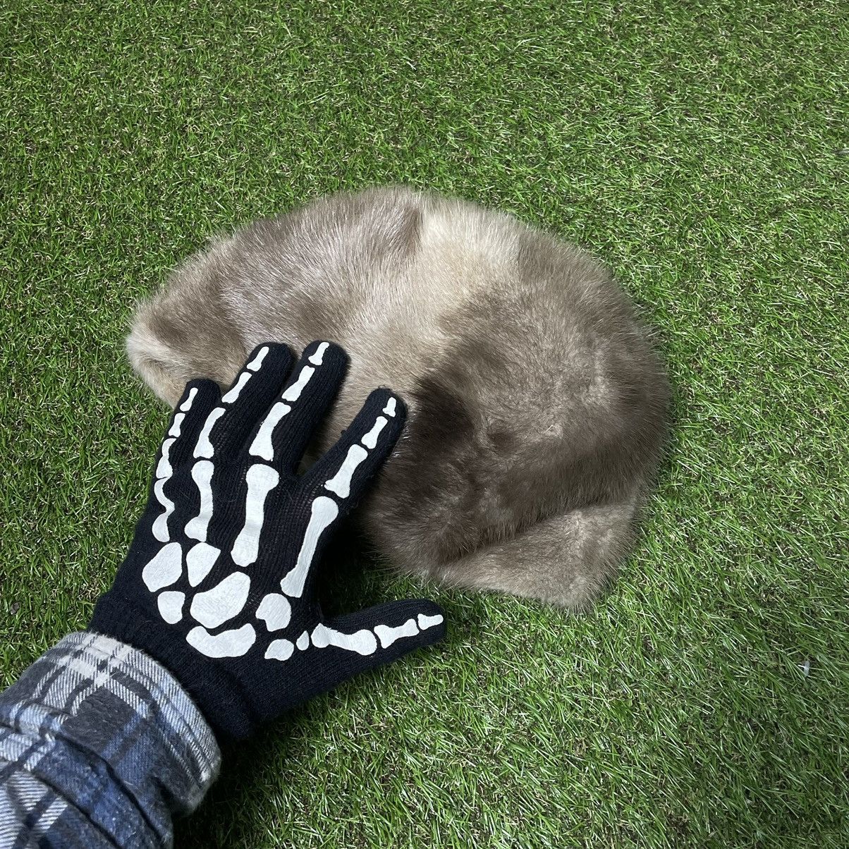 Vintage Vintage Y2K Fuzzy Mohair Beanie Skeleton Hand Graphic Alt OS Size ONE SIZE - 1 Thumbnail