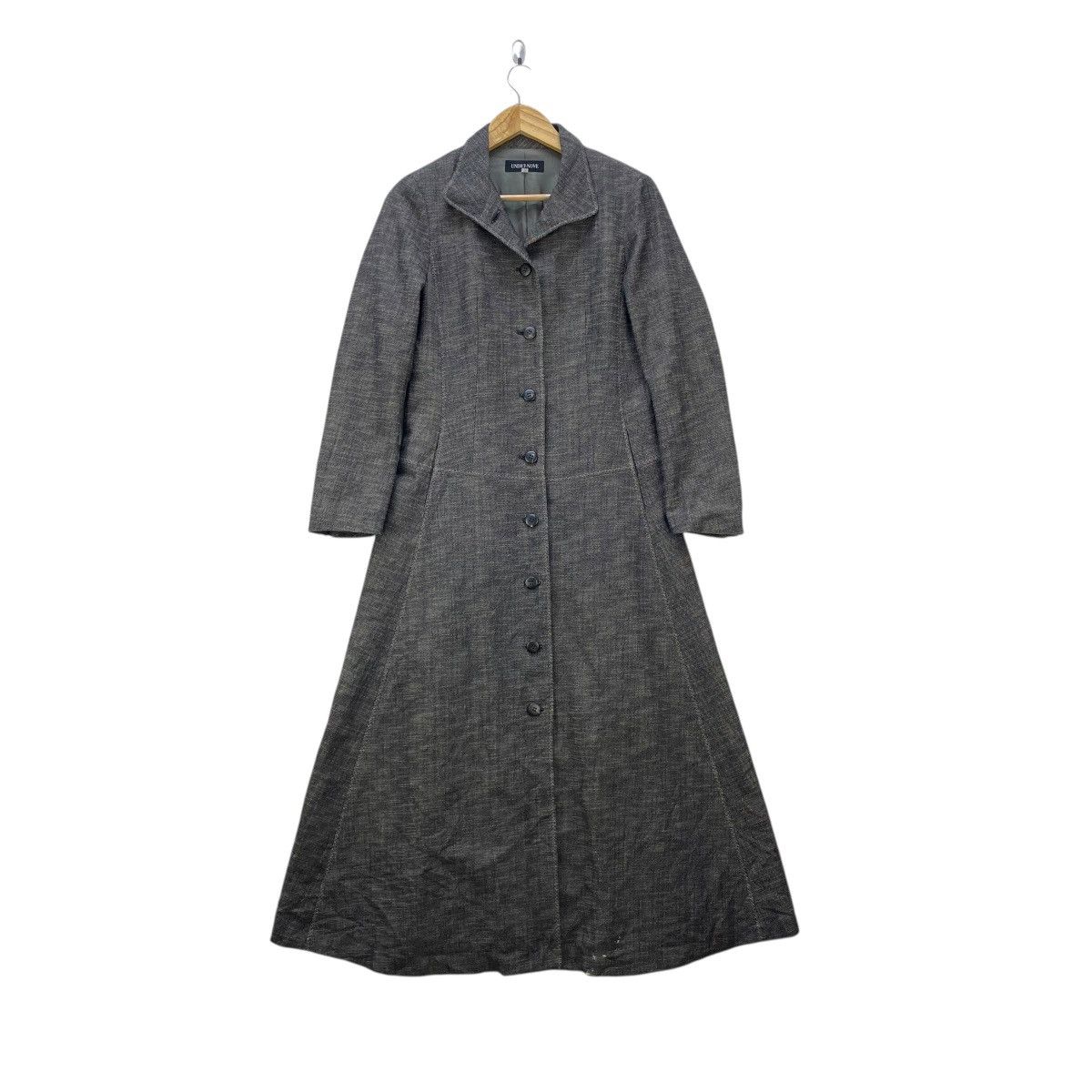 Issey Miyake Vintage Long Dress Coat Flared Hem Size M / US 6-8 / IT 42-44 - 2 Thumbnail