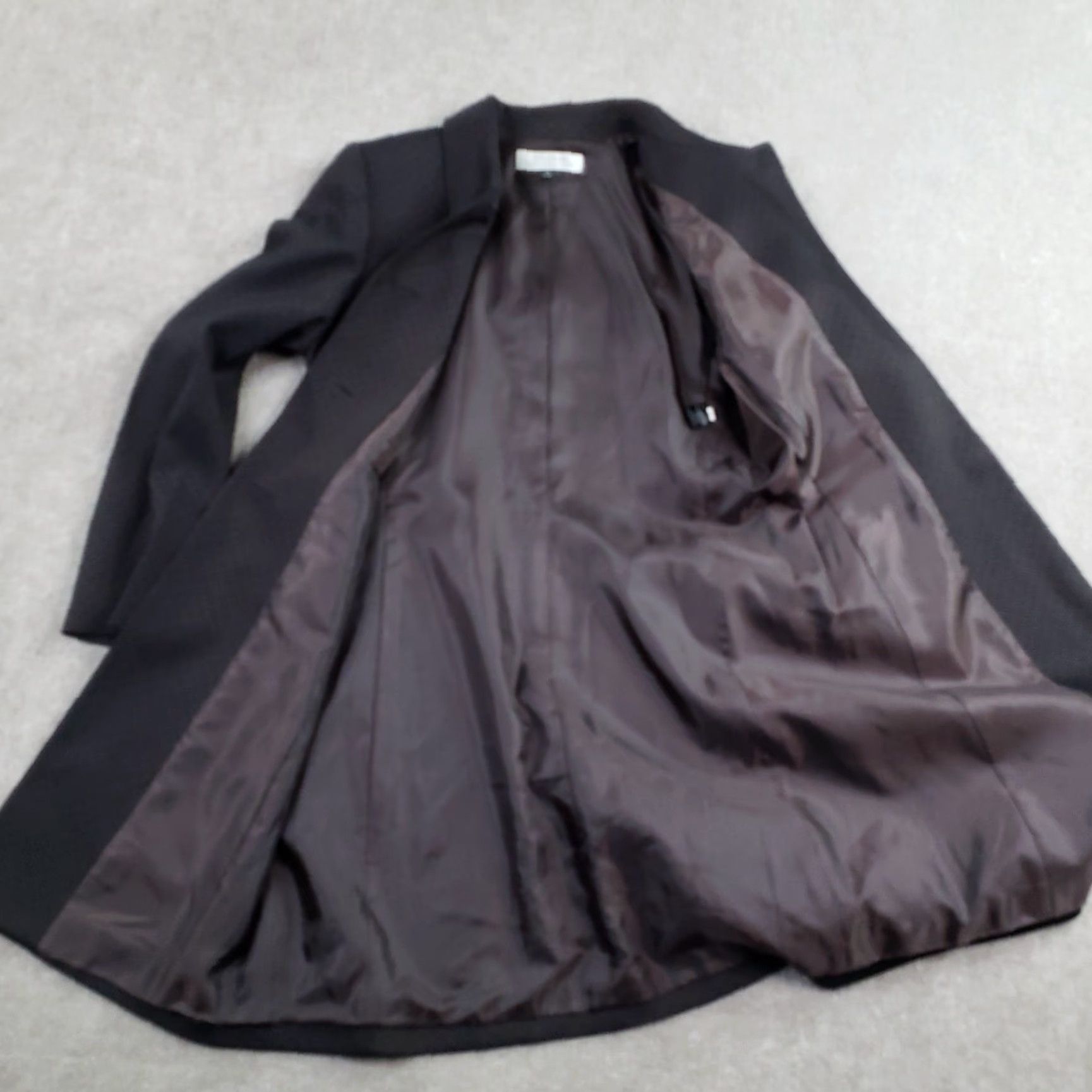 Vintage Tahari Arthur S. Levine Coat Womens 8 Brown Geometric Mid-Length Collared Button Size M / US 6-8 / IT 42-44 - 7 Thumbnail