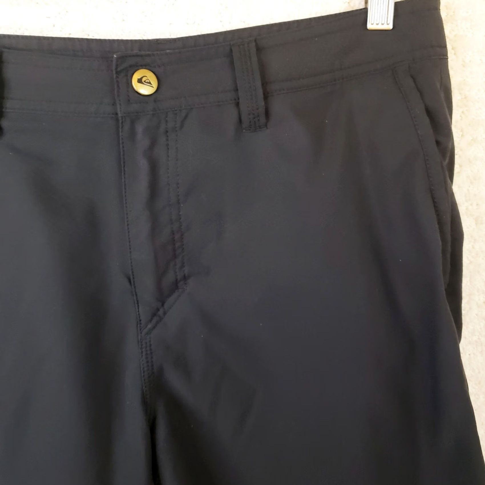 Quiksilver Quiksilver Bermuda Shorts Black Amphibian Regular 32x10 Men's Quick Dry Stretch Pockets Beach Summer 4-Way Spandex Polyester Size US 32 / EU 48 - 4 Thumbnail