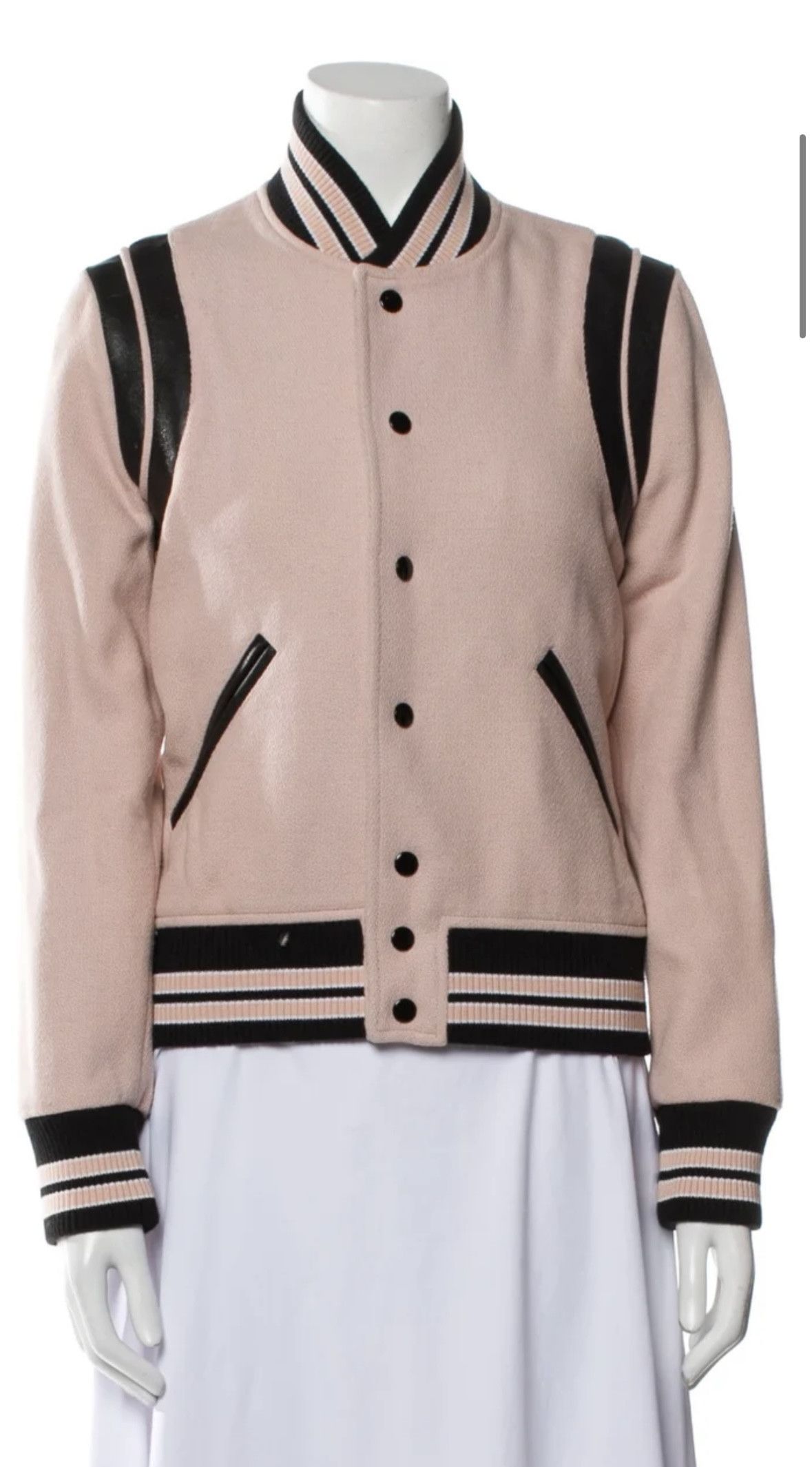 Pink saint laurent teddy jacket sale