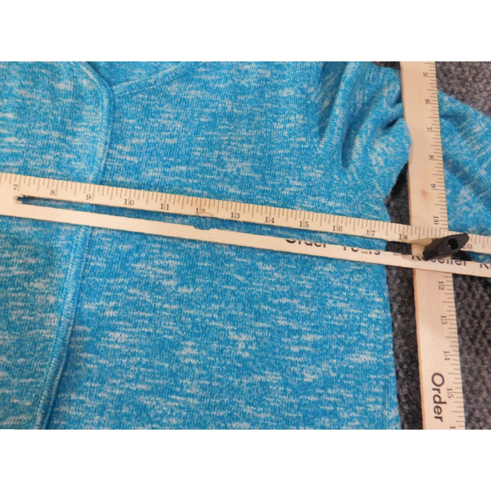 Vintage Chico's Sweater Pullover Knit V-Neck Blue 1 Polyester Rayon Spandex Stretch Regular Women Fashion Modern Winter Long Sleeve Chunky-Knit Size XS / US 0-2 / IT 36-38 - 6 Thumbnail