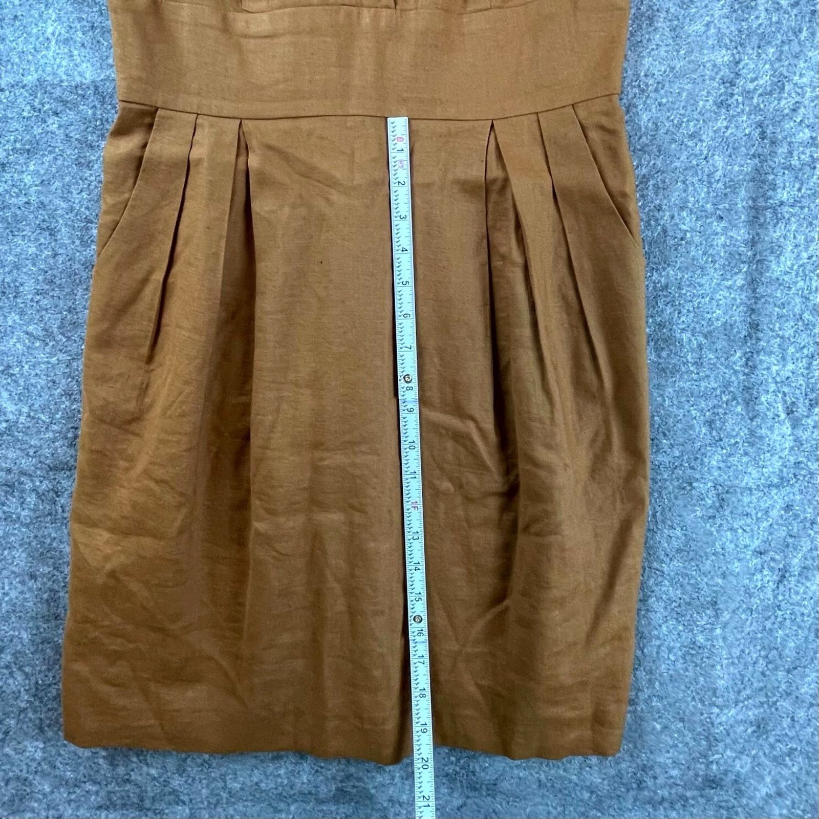 Adam Lippes Adam Lippes Dress 6 Brown Pleated Surplice Neck Minimalist Size M / US 6-8 / IT 42-44 - 5 Thumbnail