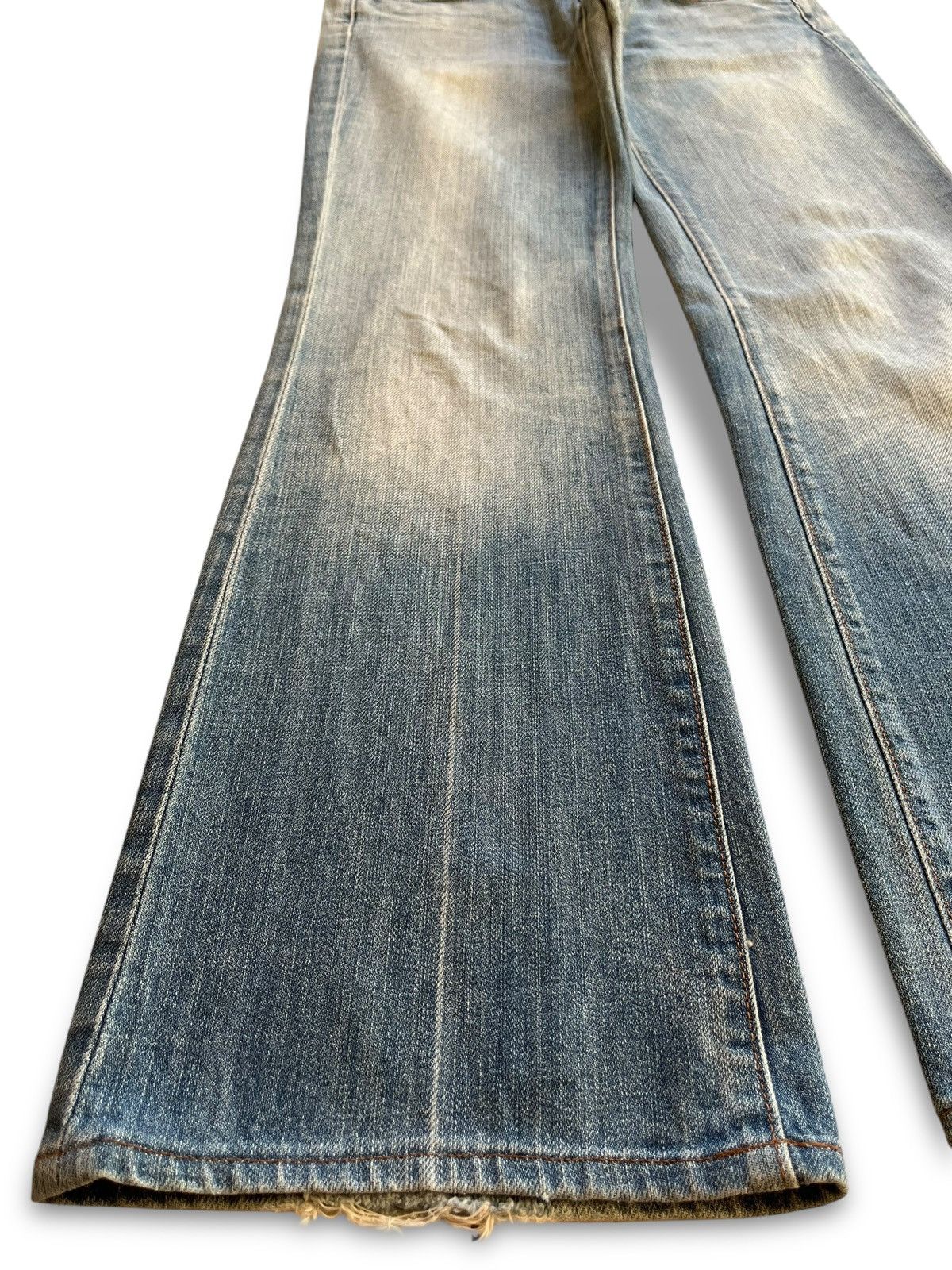 7 For All Mankind Vintage 7 For All Mankind Faded Wash Distressed Flare Jeans Size 29" - 6 Thumbnail