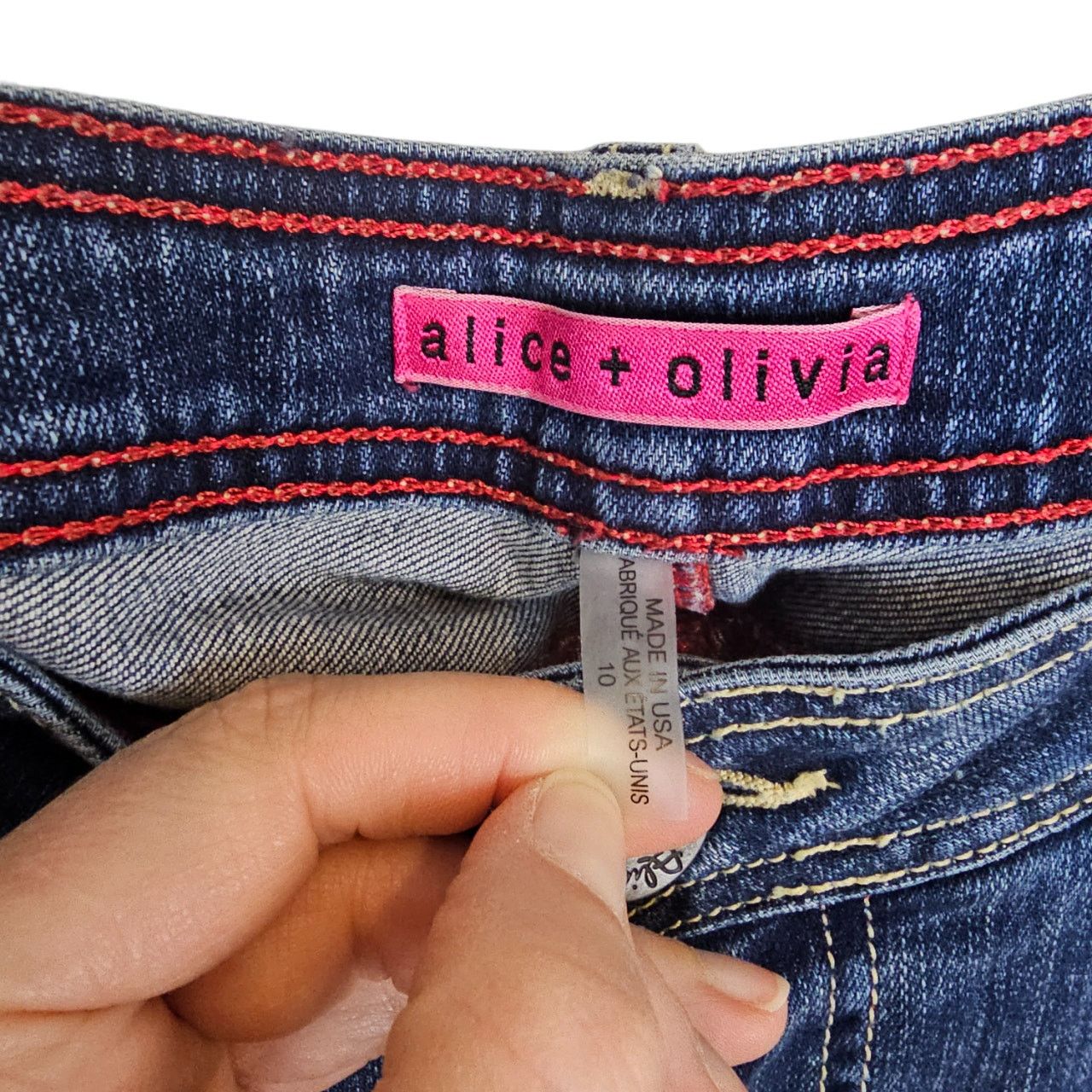Alice + Olivia Alice + Olivia Distressed Cargo Skinny Jeans Size 10 Utility Size 32" / US 10 / IT 46 - 6 Thumbnail
