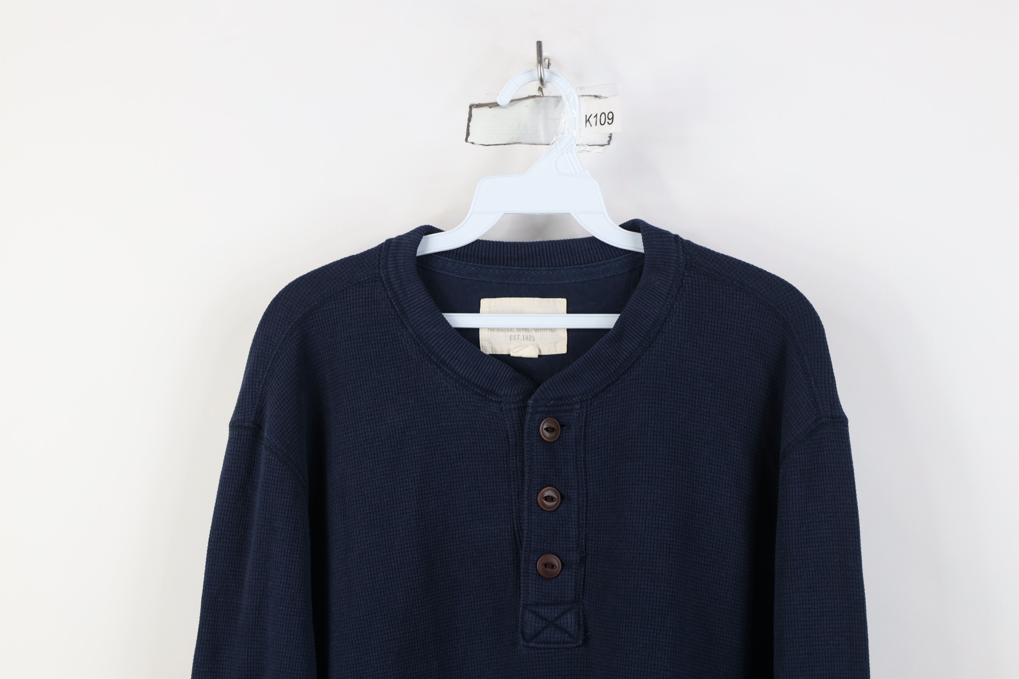 Eddie Bauer Vintage Eddie Bauer Heavy Thermal Waffle Knit Henley T-Shirt Size US L / EU 52-54 / 3 - 2 Thumbnail