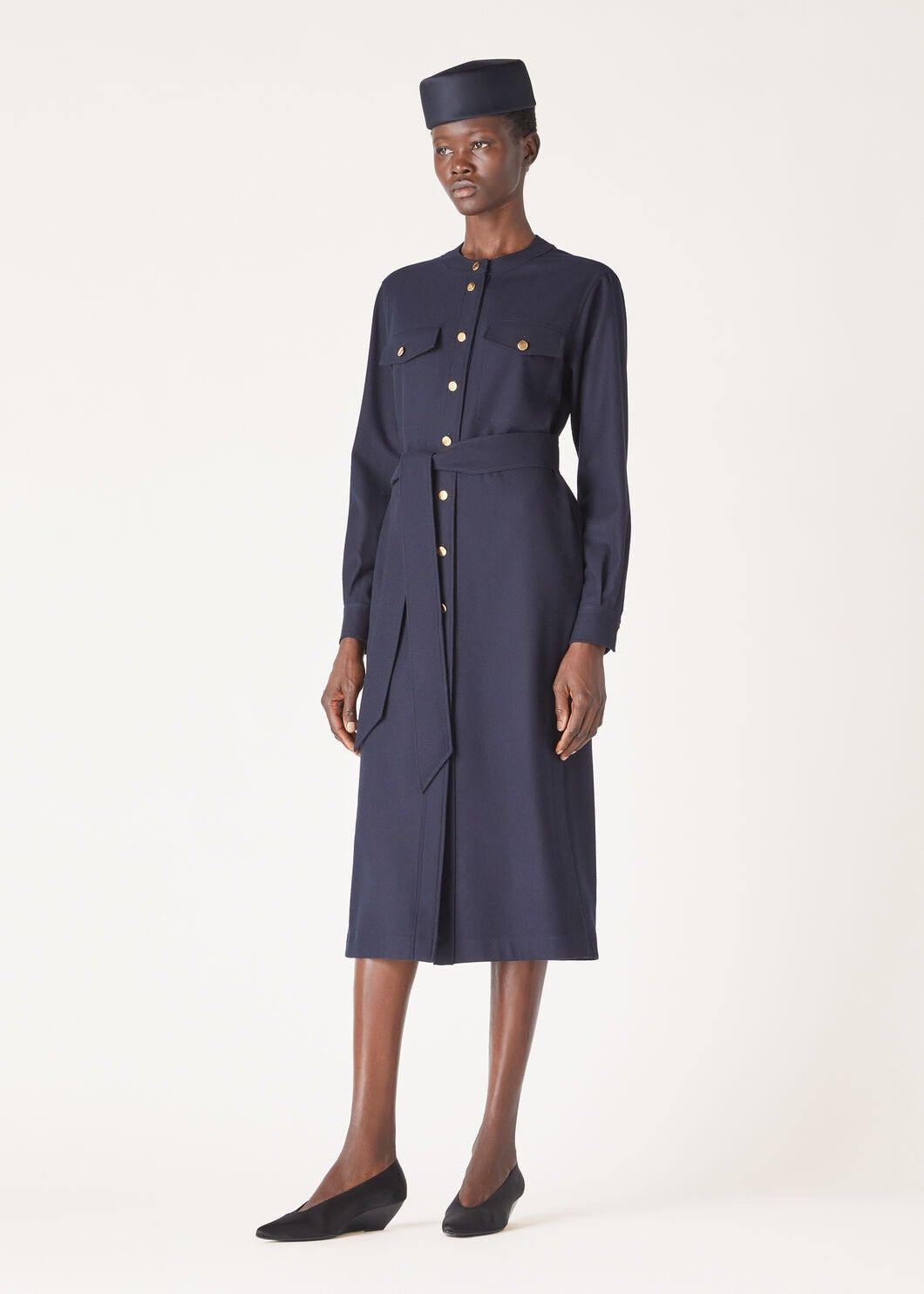 Loro Piana o1srvl11e0825 FAO4078 Noa Roundneck Shirt Dress in Blue Size M / US 6-8 / IT 42-44 - 2 Thumbnail