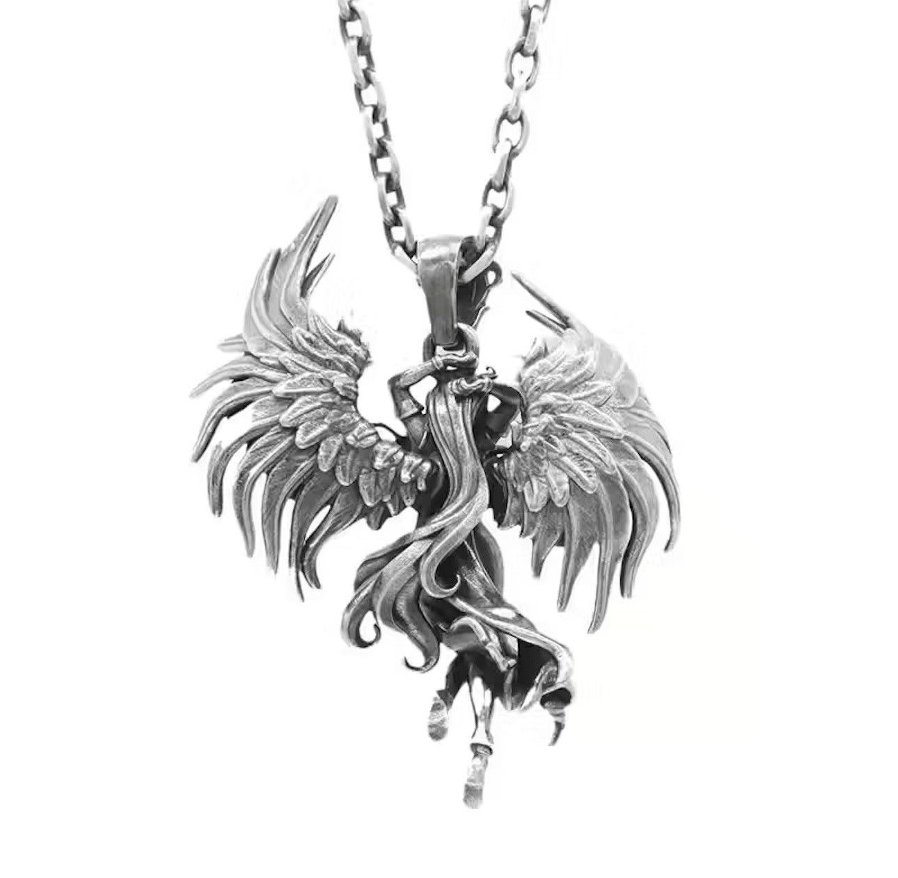 Vintage Evil Angel Wings Goddess Pendant Necklace Size ONE SIZE - 4 Thumbnail
