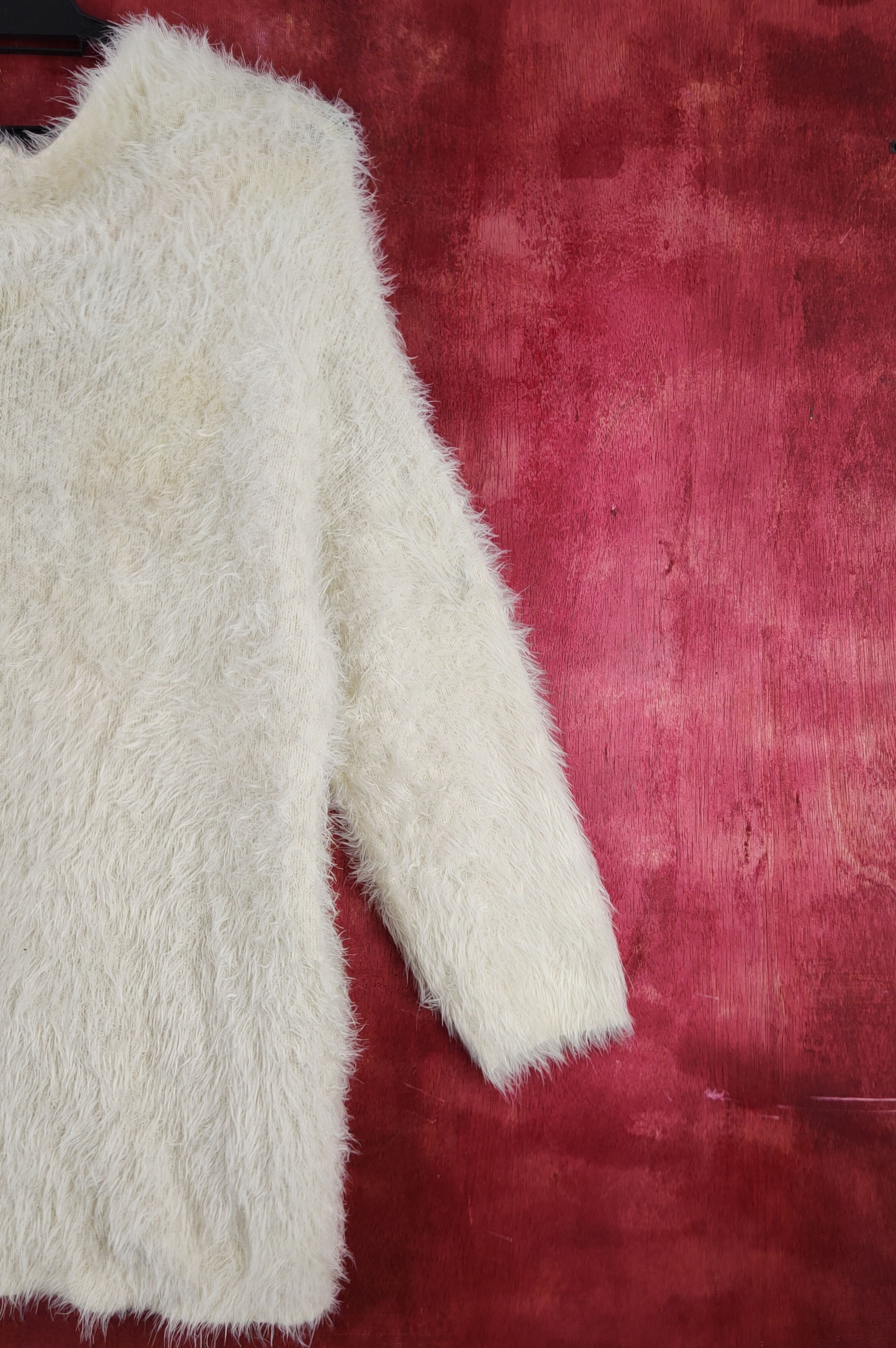 Homespun Knitwear Mercuryduo Cream Fur Mohair Knitwear Cardigan #2011 Size M / US 6-8 / IT 42-44 - 9 Thumbnail