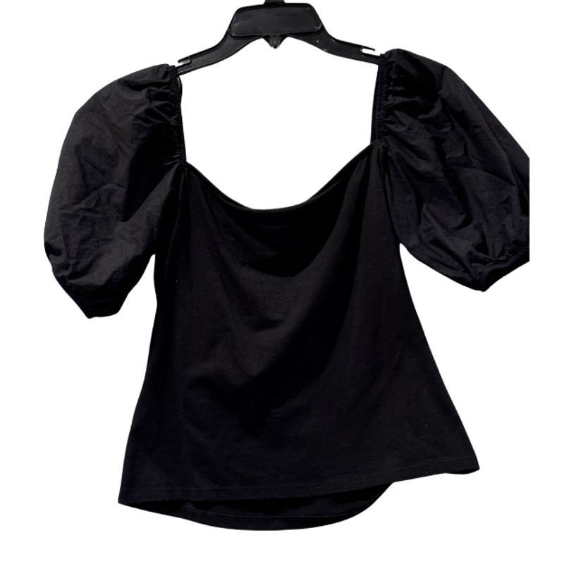 H&M H&M Women's Black Puff-sleeved Top Sz M Size M / US 6-8 / IT 42-44 - 2 Thumbnail