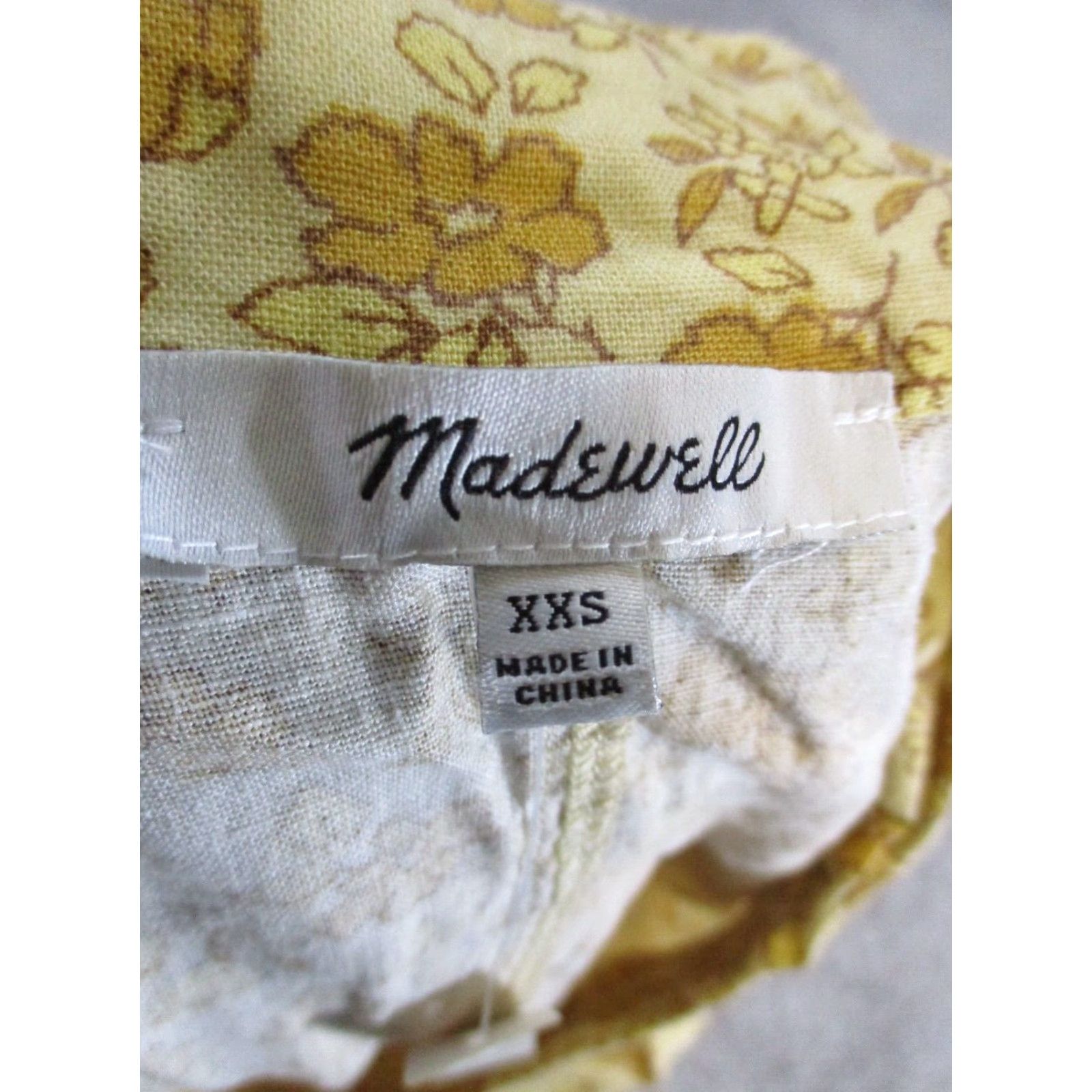 Madewell Madewell Shirt Womens Xxs Yellow Floral Linen New Size XXS / US 00 / IT 34 - 3 Thumbnail