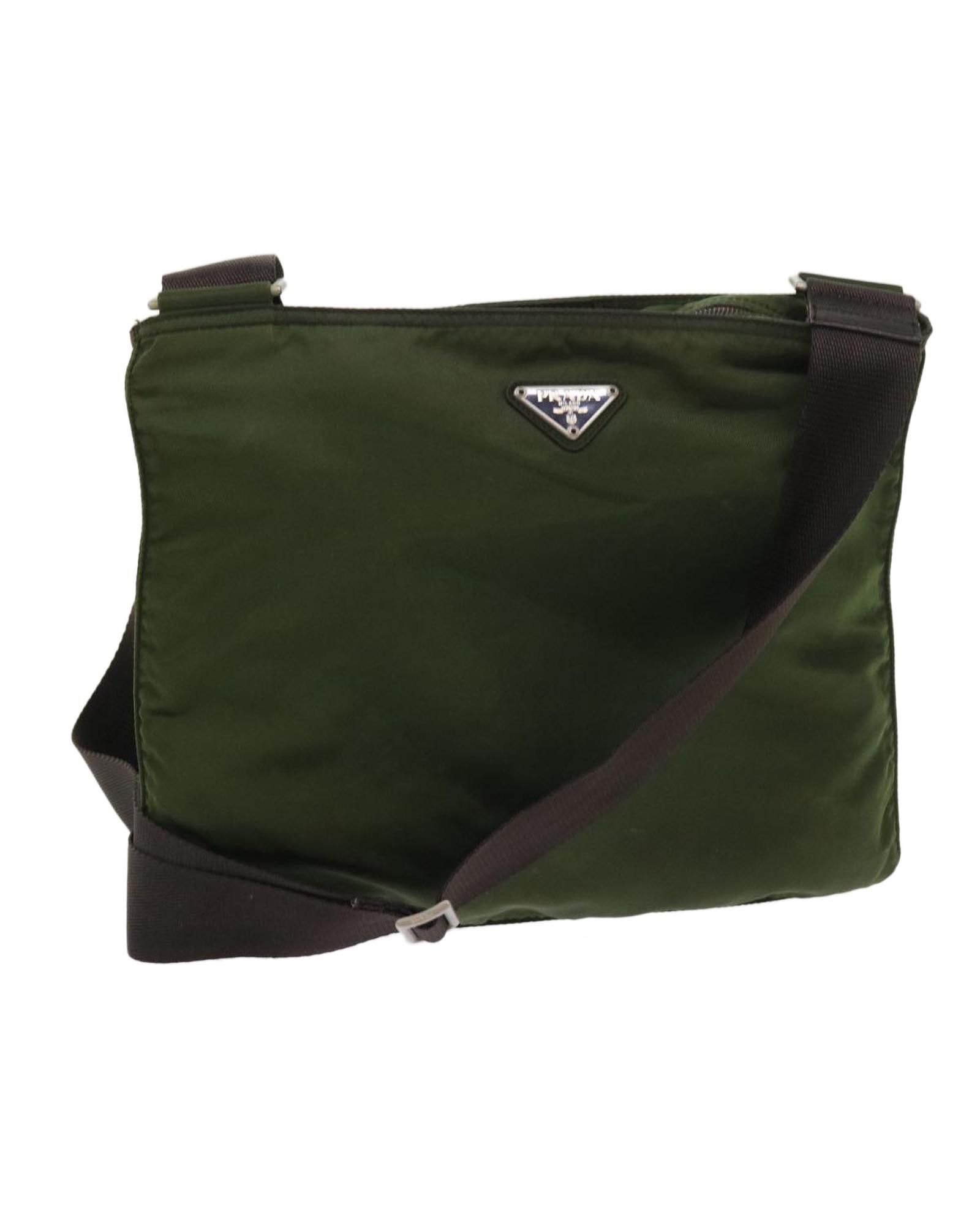 image of Prada Khaki Synthetic Shoulder Bag, Women's