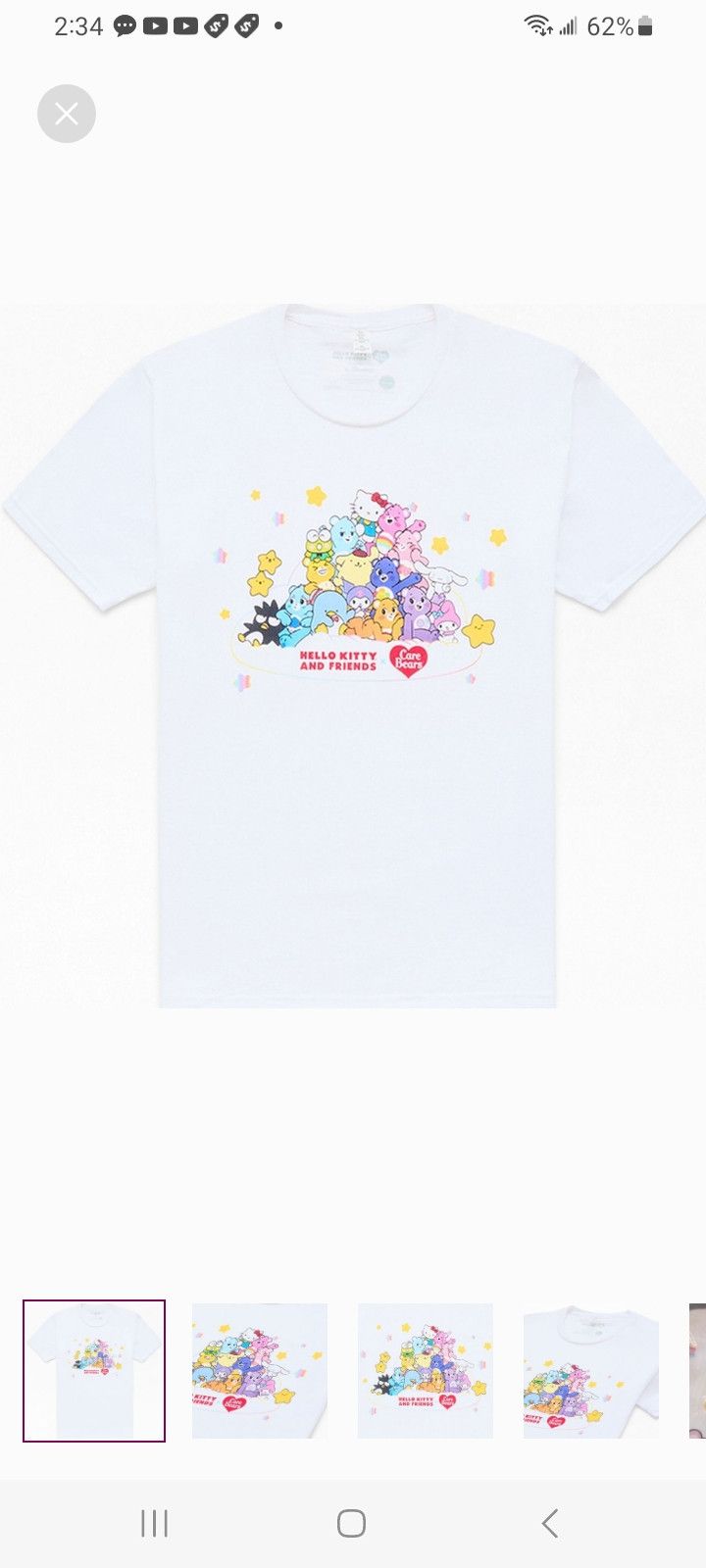 Other Kids Hello Kitty x Care Bears Group T-Shirt Size XL / US 12-14 / IT 48-50 - 1 Thumbnail