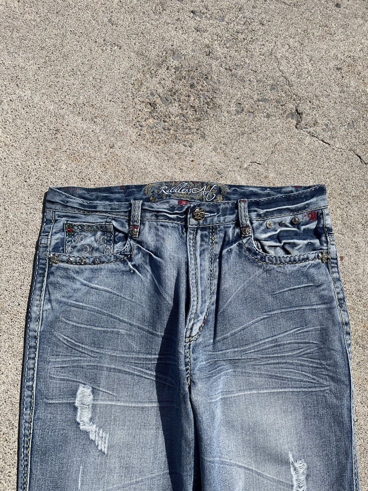Other Ruthless Art Y2K Embroidered Denim Size US 36 / EU 52 - 6 Thumbnail