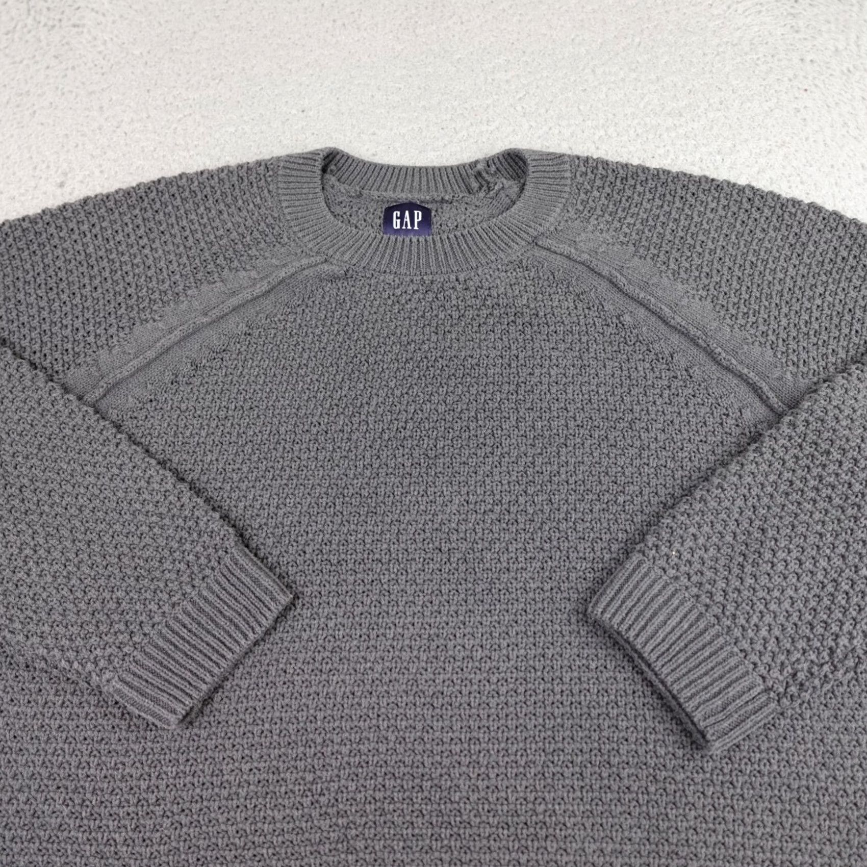 Gap Gap 2XL Gray Textured Knit Pullover Sweater Womens Crew Neck Chunky Knit Pullover Casual Womens Gap Shirt Size XXL / US 16-18 / IT 52-54 - 3 Thumbnail