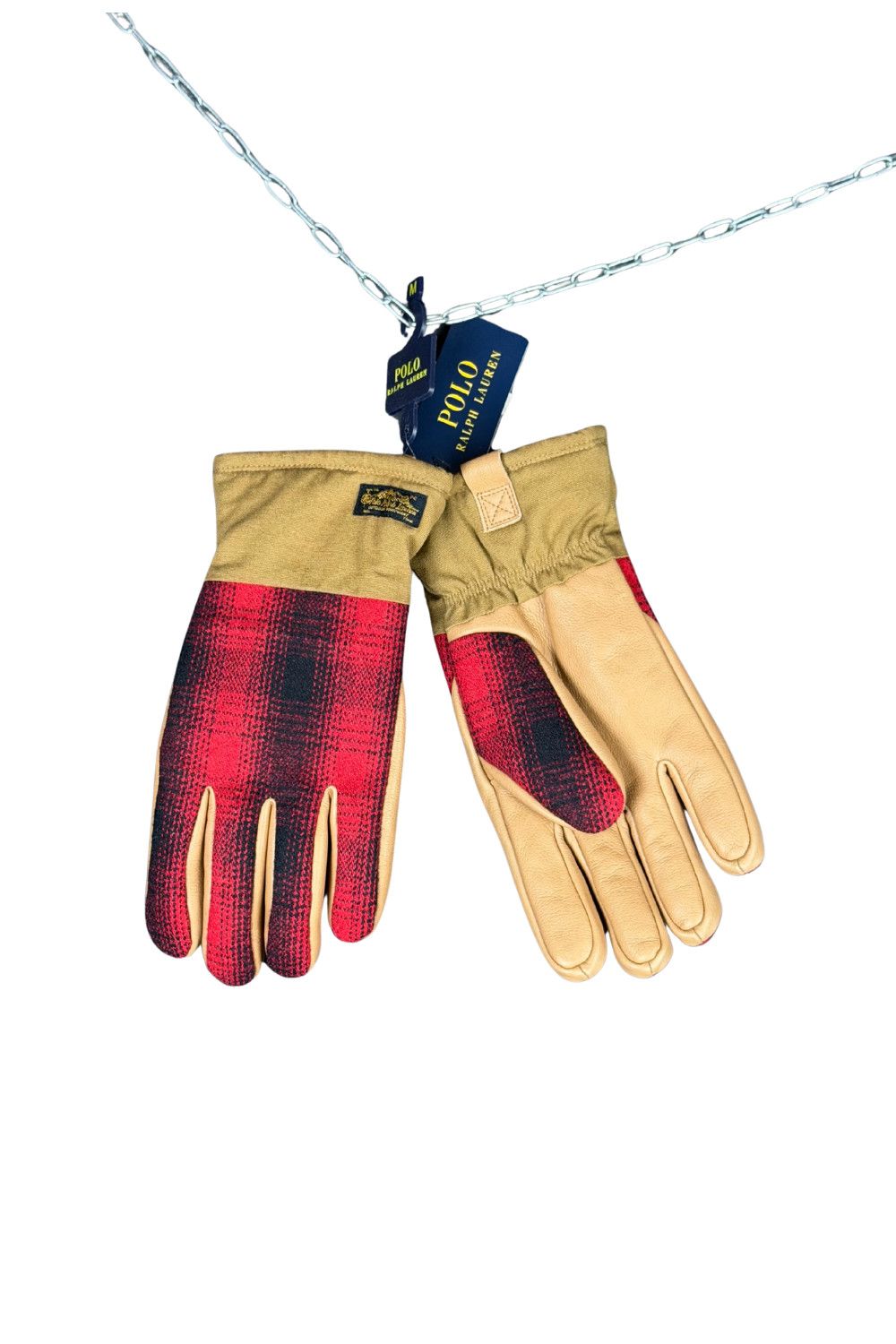 Polo Ralph Lauren PRL Buffalo Plaid Leather Gloves – fw15 (Archive-Inspired) Size ONE SIZE - 1 Thumbnail