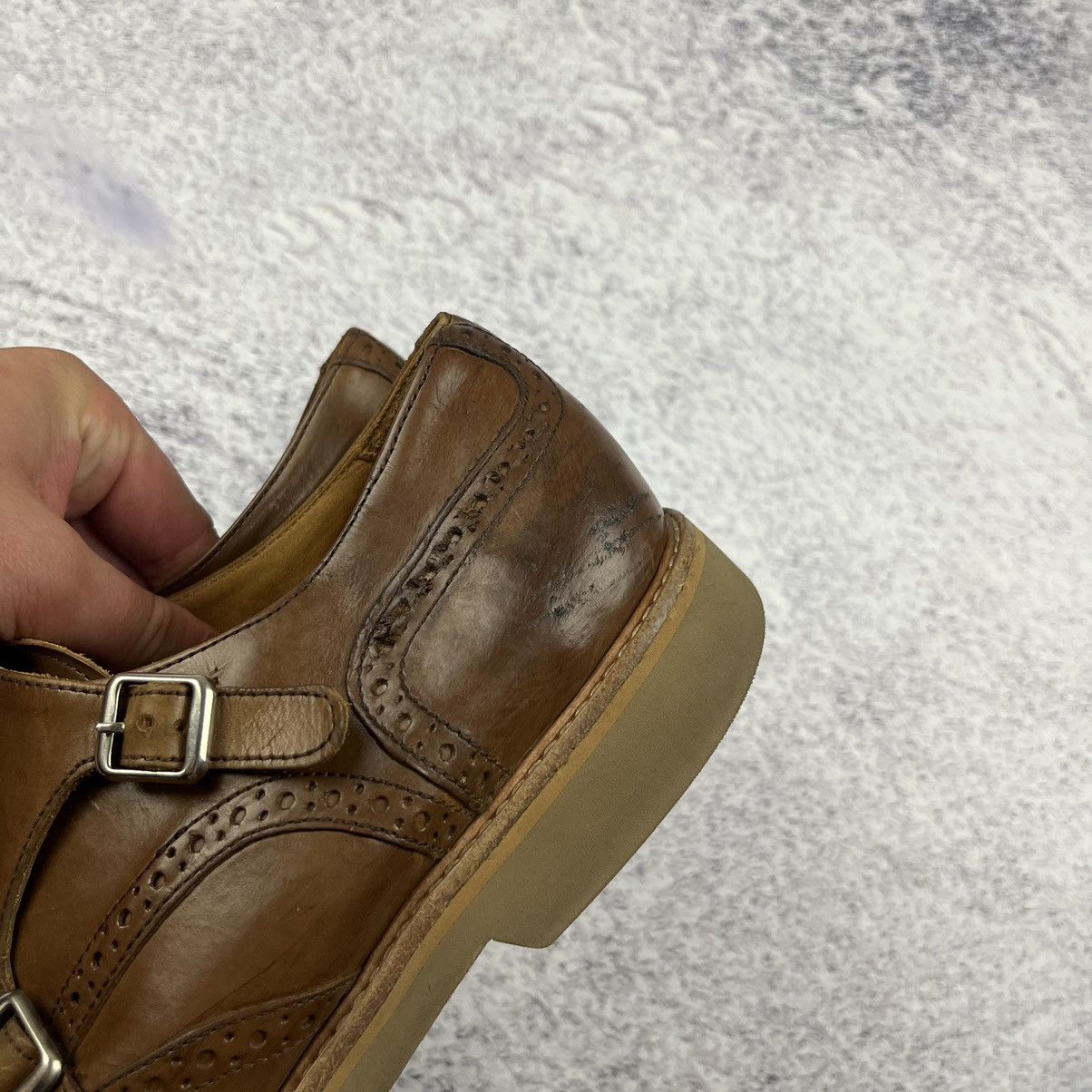 Designer × Leather Apia double monk leather shoes 6816 made in Portugal Size US 9 / EU 42 - 9 Thumbnail