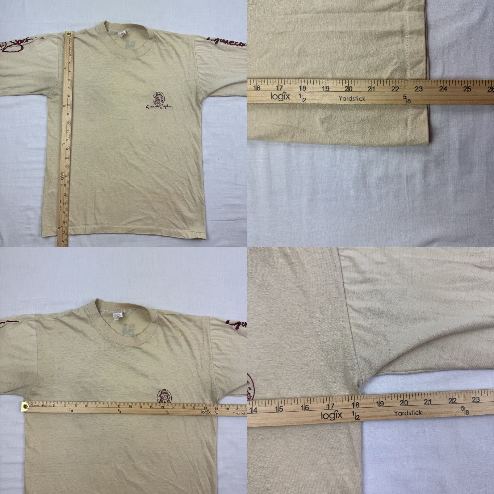 Guy Harvey VINTAGE Harvey Jack Parody T Shirt Adult Medium Beige 80s College Sports Funny USC Panama Jack Mens Shirt Size US M / EU 48-50 / 2 - 9 Thumbnail