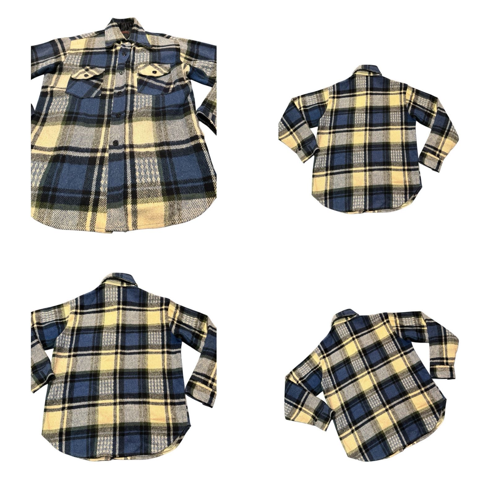 Vintage VINTAGE CPO Wool Blend Shirt Jacket Blue Plaid Linen M Shacket Jacket Mens Shacket Fall Winter Spring Wool Shirt Jacket Blue Plaid M Mens Size US M / EU 48-50 / 2 - 8 Thumbnail