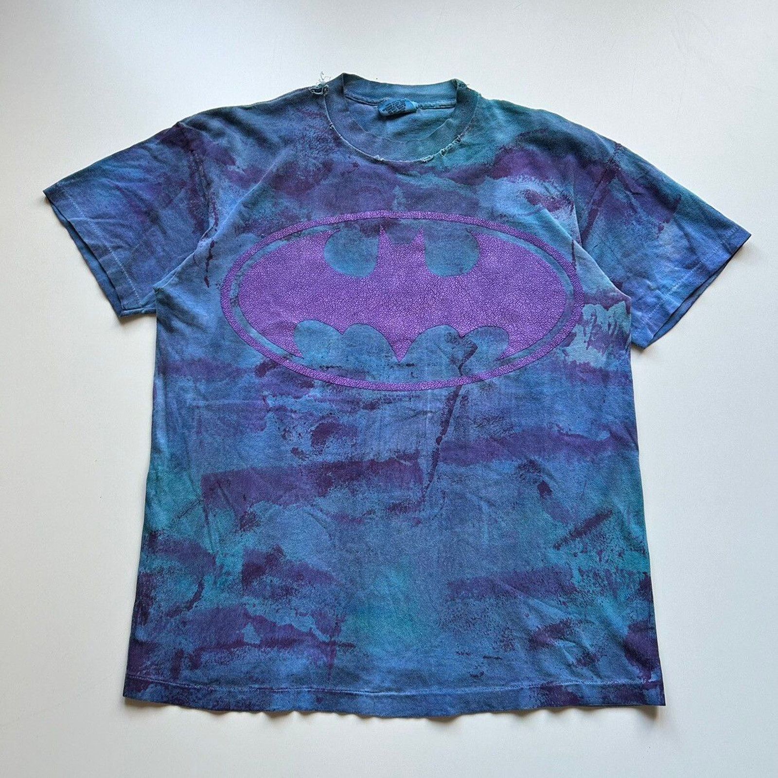 DC Comics Vintage 1991 Batman DC Comics Graphic Tie Dye T Shirt Large Size US L / EU 52-54 / 3 - 1 Thumbnail