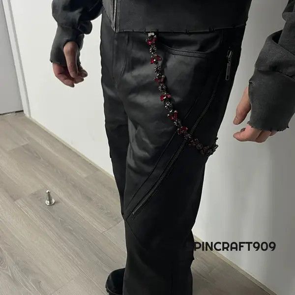 VIBE Blood Red Gemstone Chain Wallet / Belt Chain / Pants Chain Size ONE SIZE - 7 Thumbnail