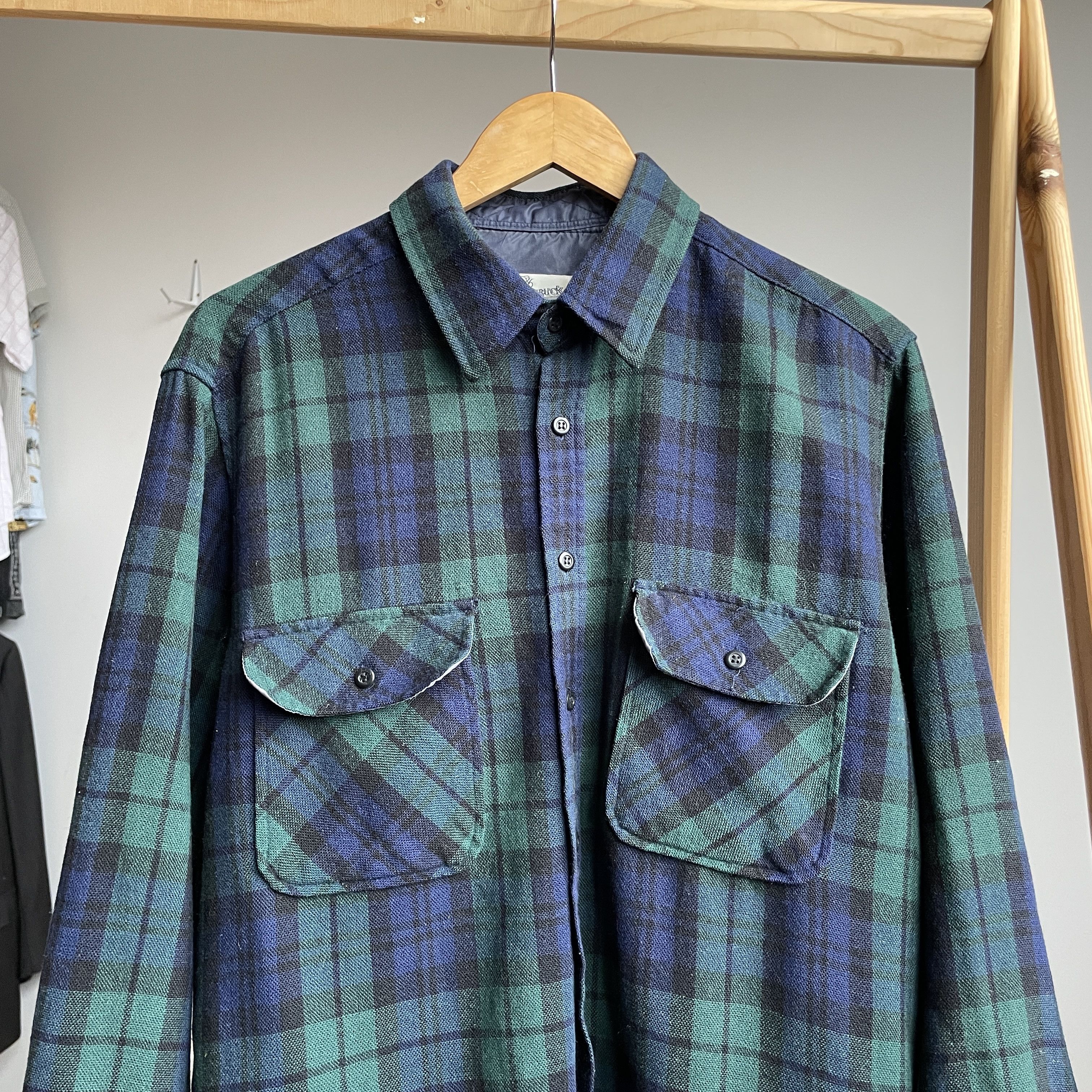 Sears Sears Roebuck Vintage 90's Wool Plaid Flannel Shirt Size US L / EU 52-54 / 3 - 3 Thumbnail