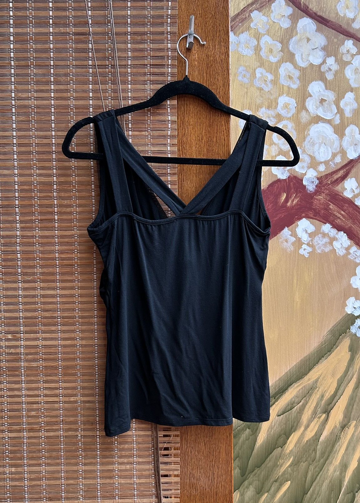 Morgan De Toi Y2K Morgan de Toi Black Draped V-Neck Top Rhinestone Buckle Size M / US 6-8 / IT 42-44 - 2 Thumbnail