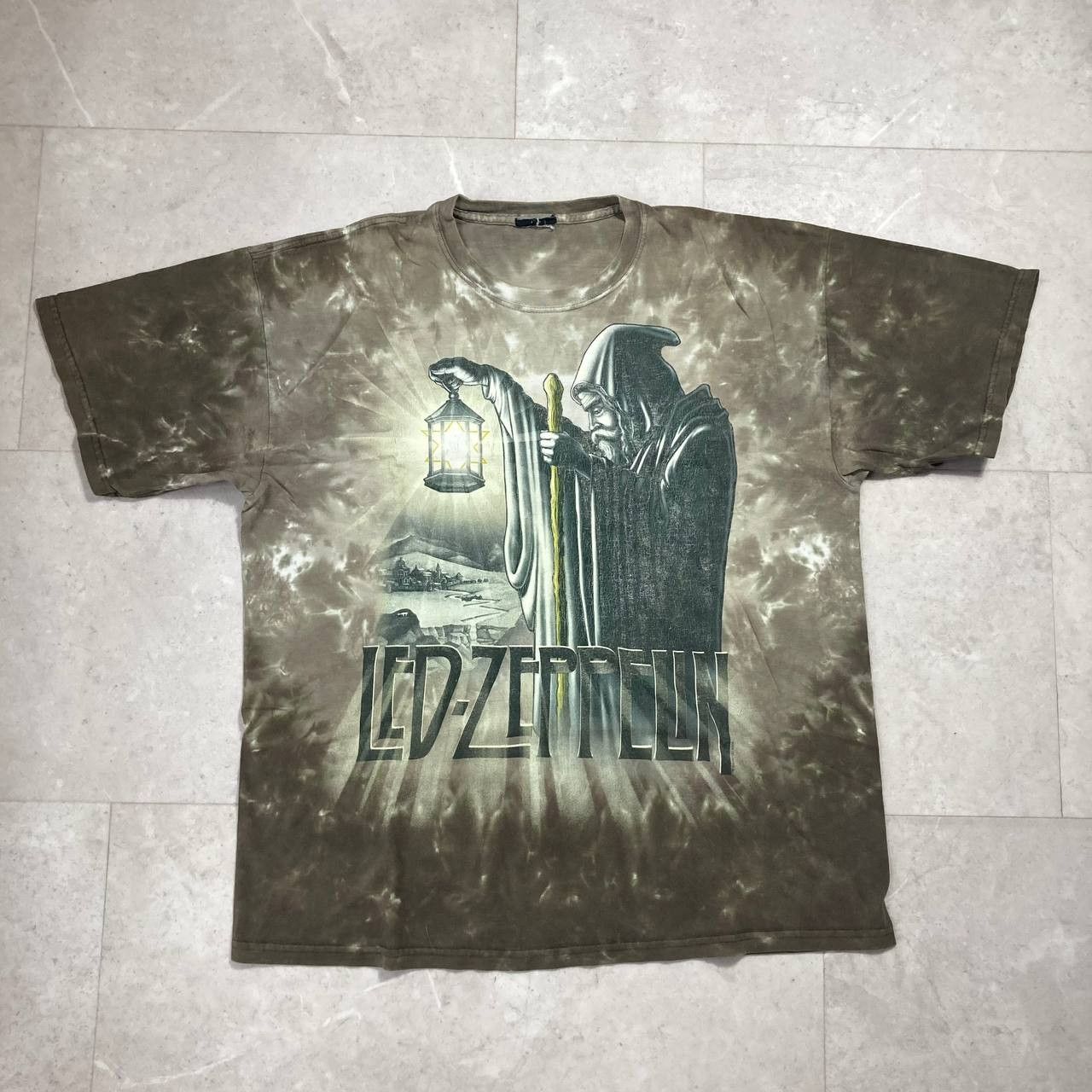 Liquid Blue Vintage Led Zeppelin Rock Band Tie Dye Tee Size US L / EU 52-54 / 3 - 1 Thumbnail