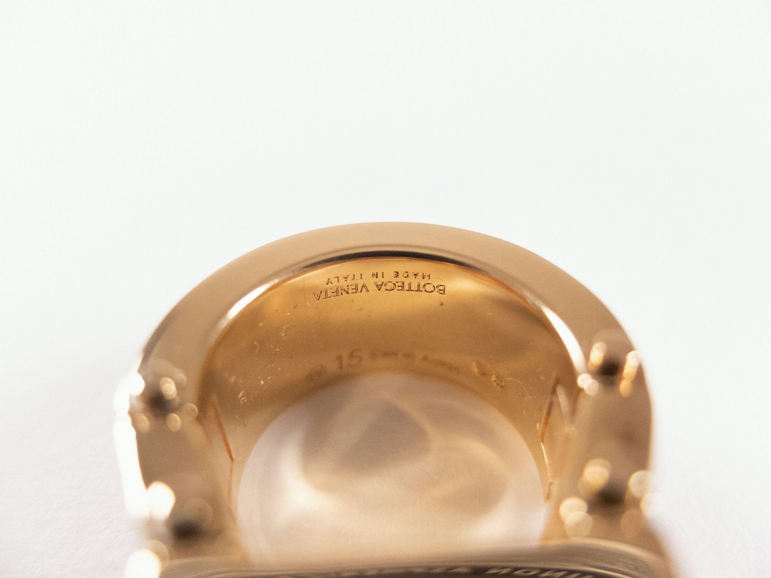 Bottega Veneta BOTTEGA VENETA Bolt green gold plated silver chunky ring 7 q Size ONE SIZE - 7 Thumbnail