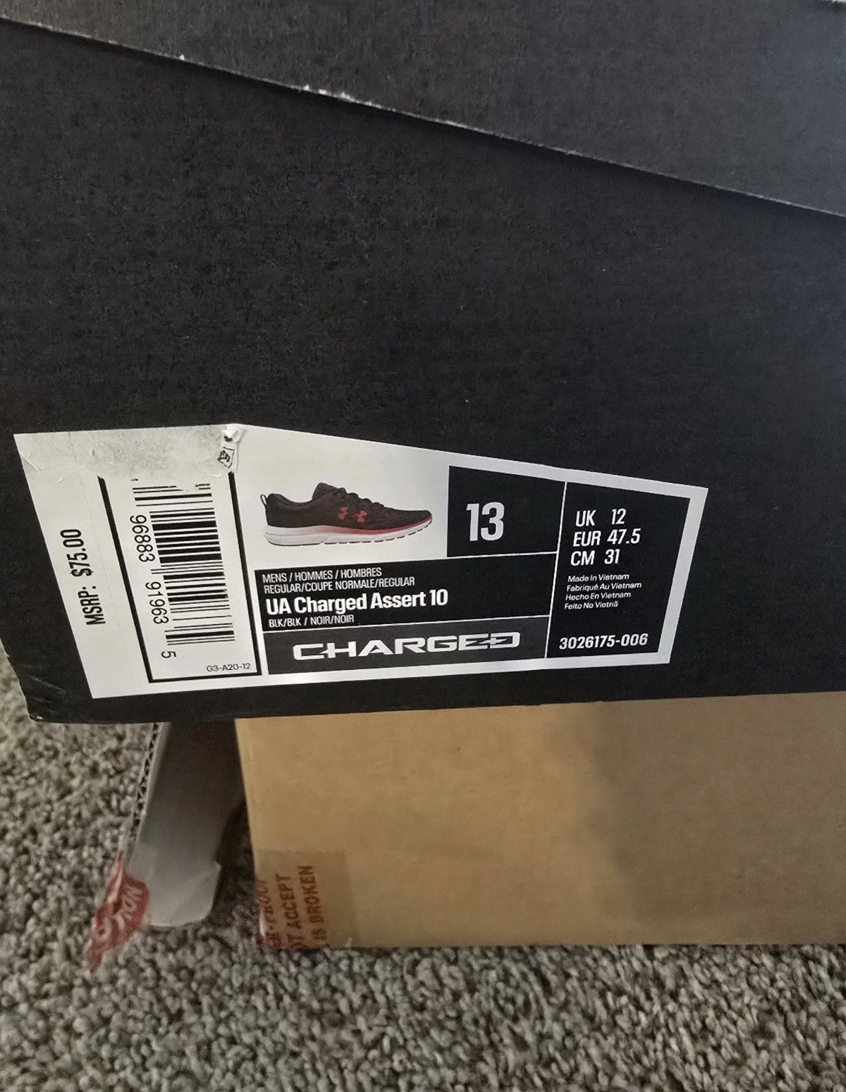 Under Armour Under Armour Charged Assert 10 Athletic Sneakers Size 13 Size US 13 / EU 46 - 2 Thumbnail
